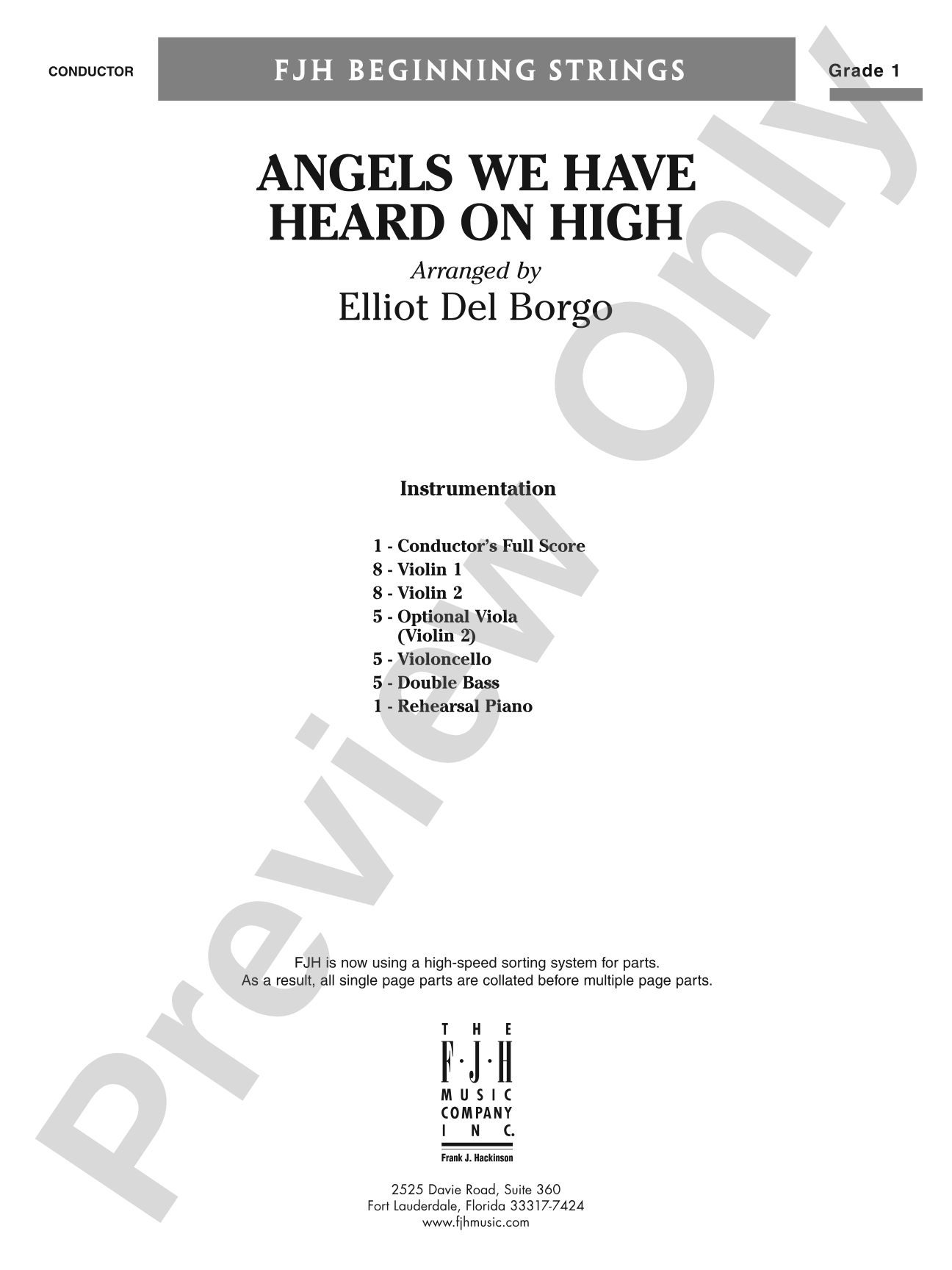 Angels We Have Heard on High: String Orchestra Conductor Score & Parts
