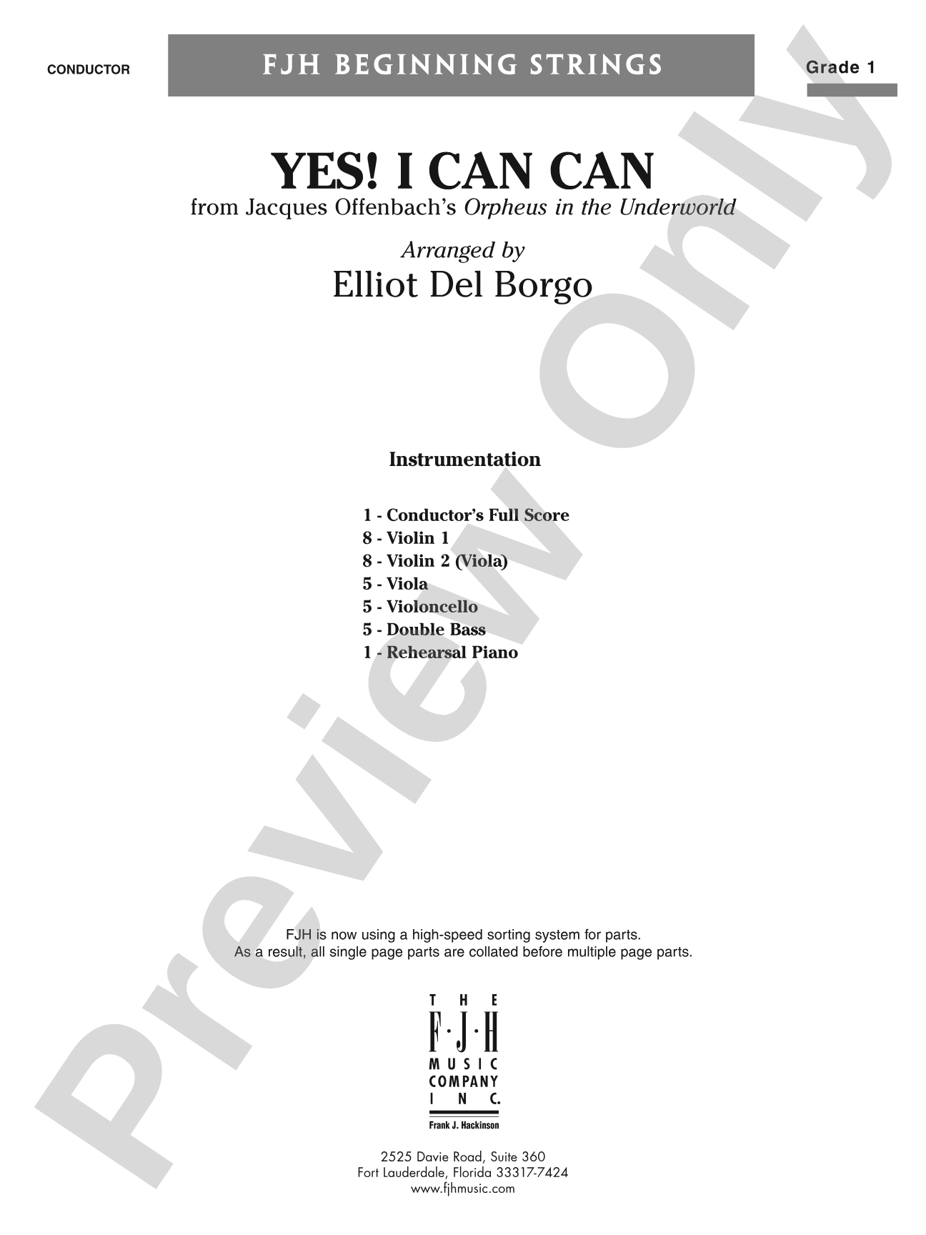Yes! I Can Can: String Orchestra Conductor Score & Parts
