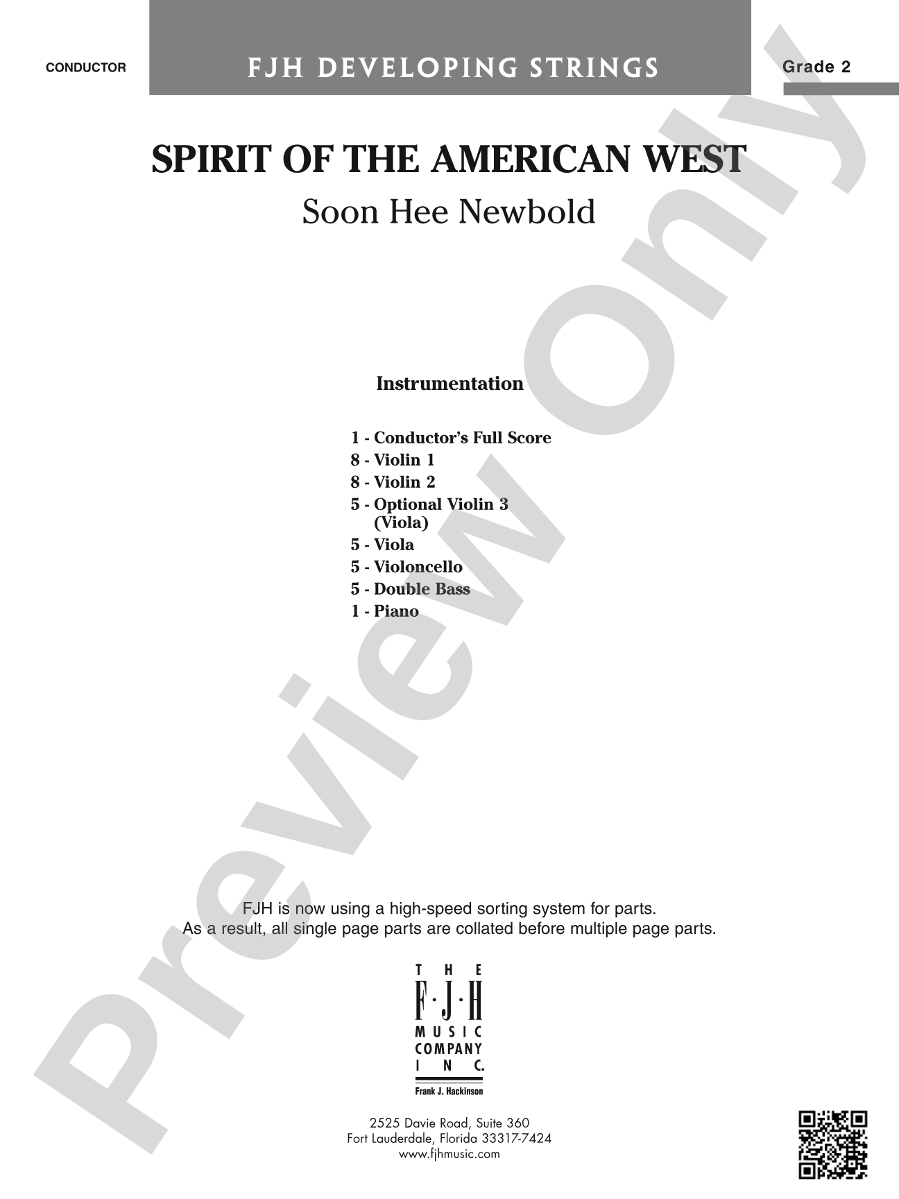 Spirit of the American West: Score