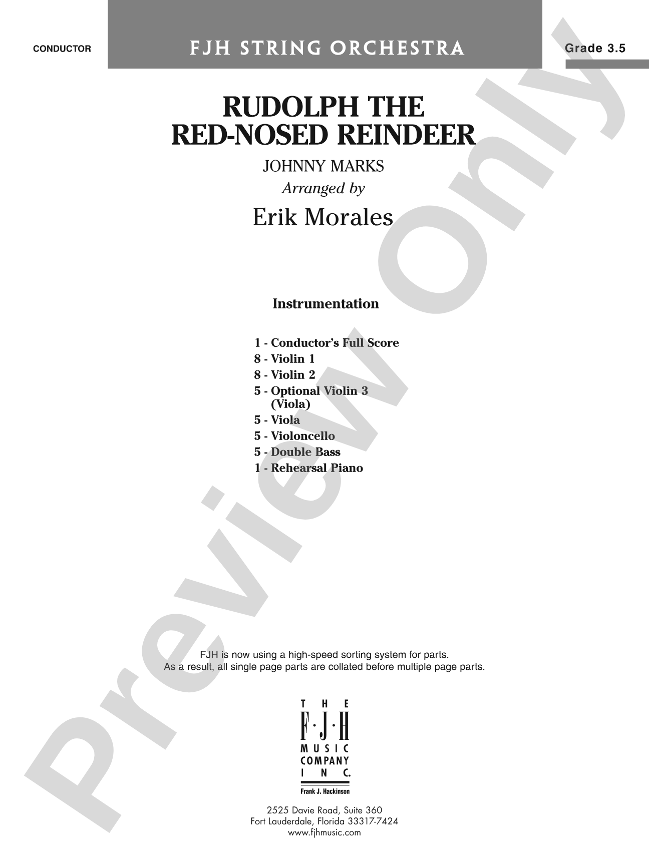Rudolph the Red-Nosed Reindeer: Score: String Orchestra