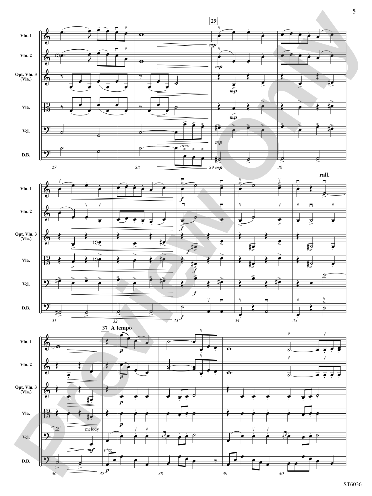 La Cinquantaine: String Orchestra Conductor Score & Parts