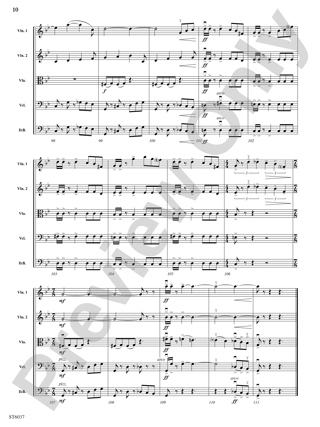 Rondo in Blue: String Orchestra Conductor Score & Parts