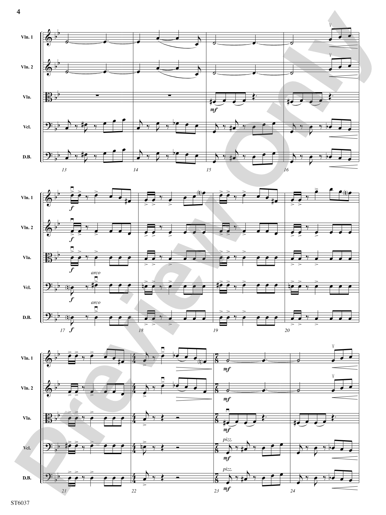 Rondo in Blue: String Orchestra Conductor Score & Parts