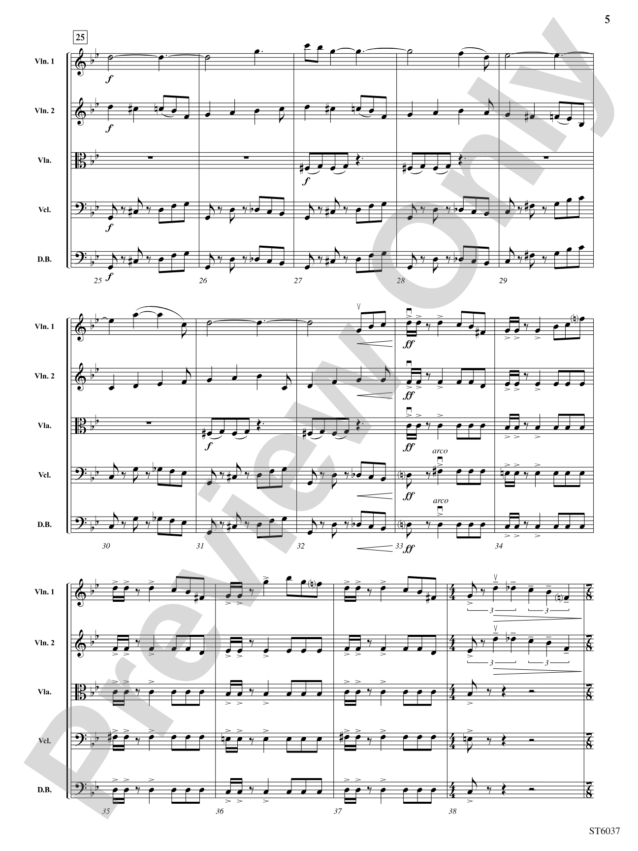 Rondo in Blue: String Orchestra Conductor Score & Parts