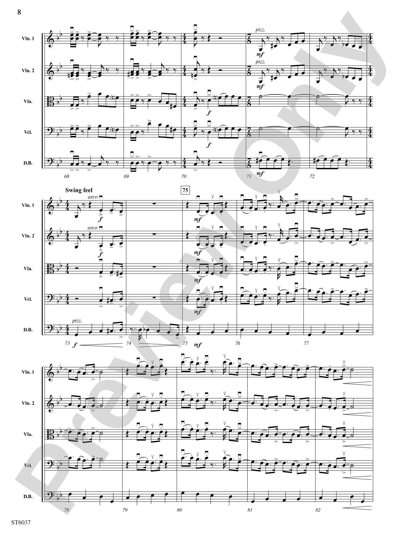 Rondo in Blue: String Orchestra Conductor Score & Parts