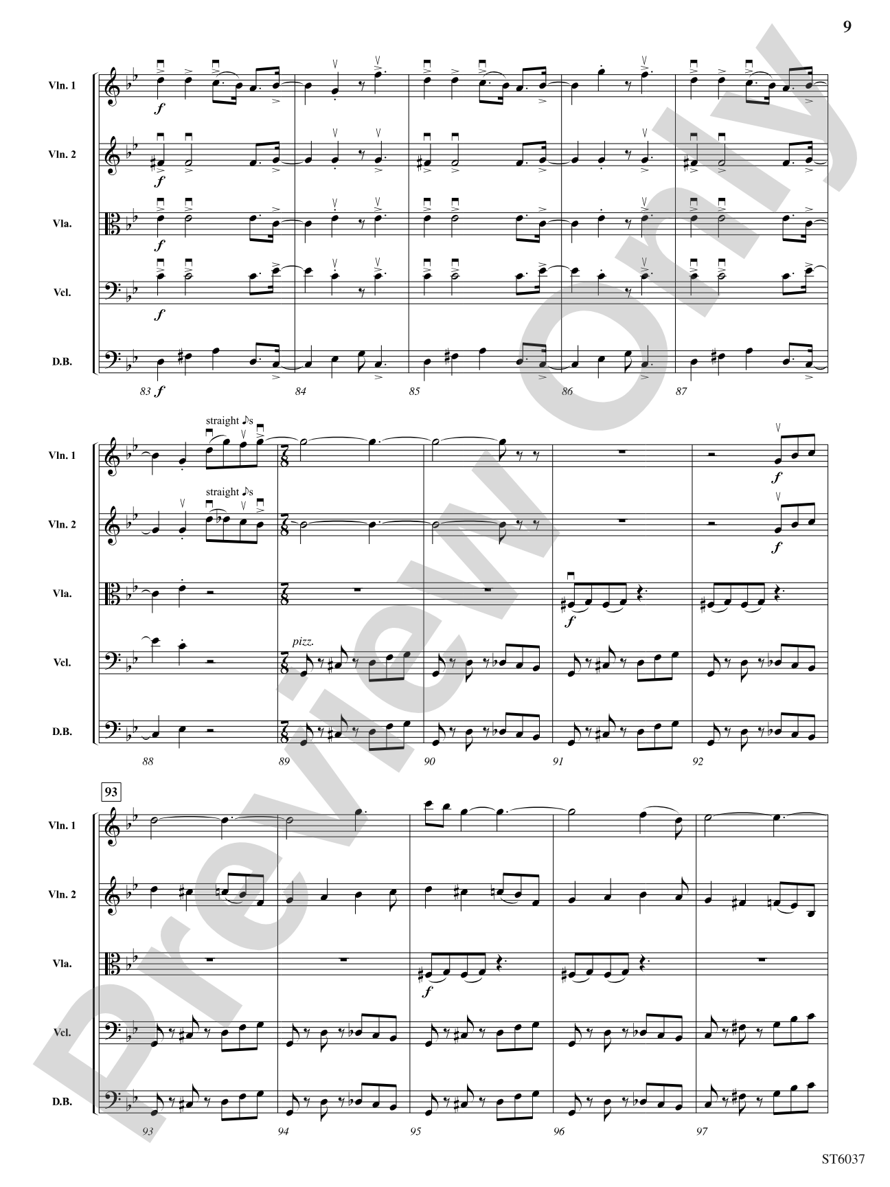 Rondo in Blue: String Orchestra Conductor Score & Parts