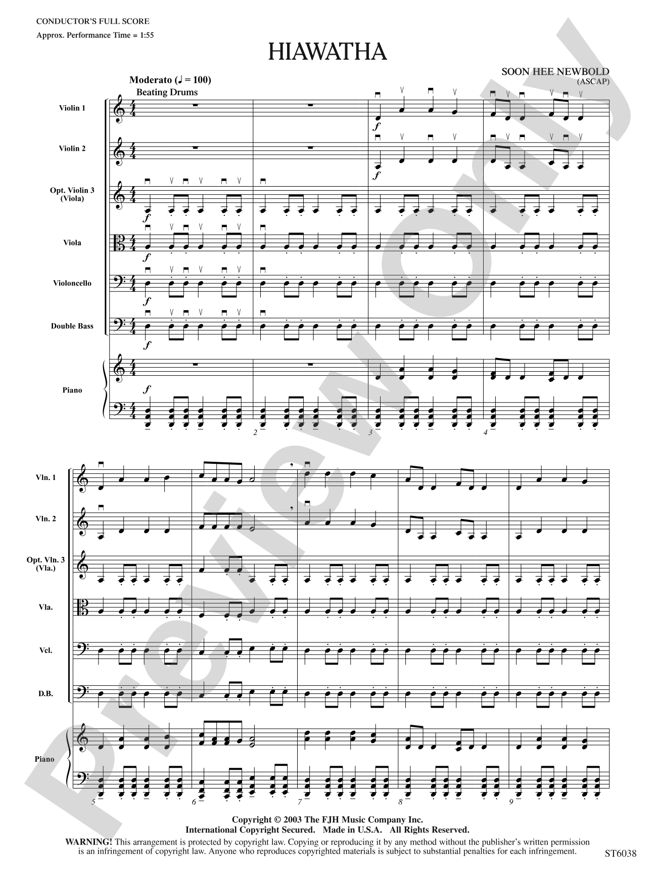 Hiawatha: String Orchestra Conductor Score & Parts
