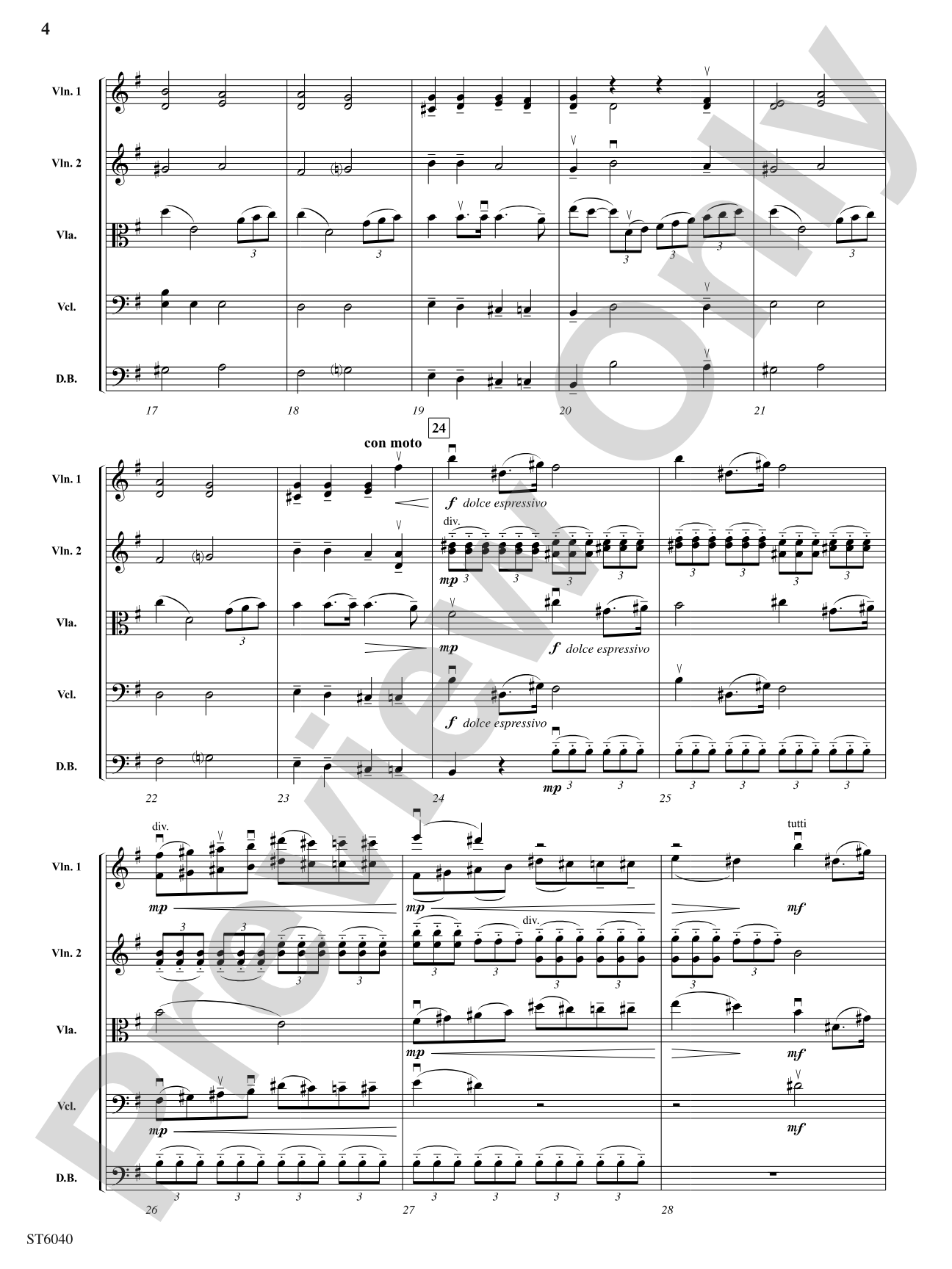 Cantabile (from Tchaikovsky's Symphony No. 5): String Orchestra Conductor Score & Parts