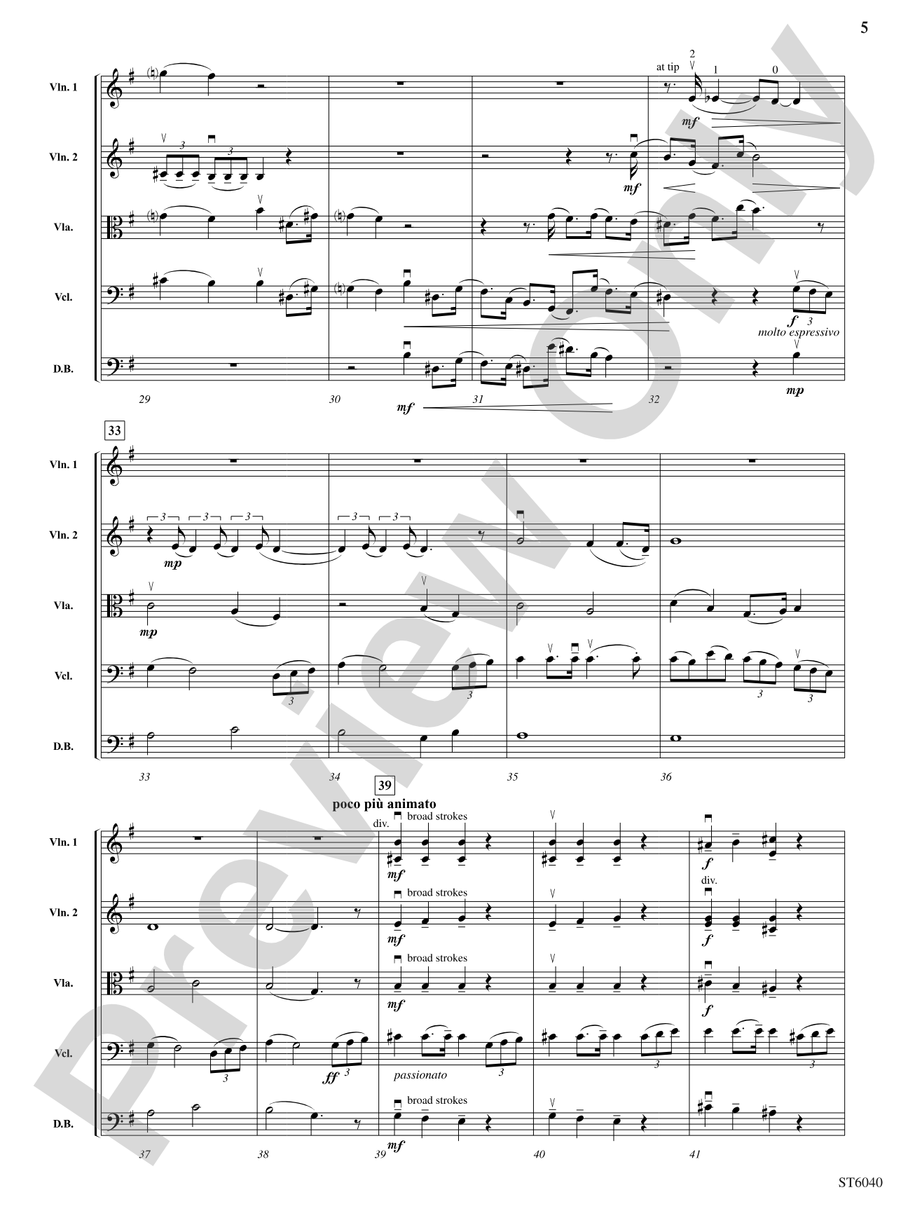 Cantabile (from Tchaikovsky's Symphony No. 5): String Orchestra Conductor Score & Parts