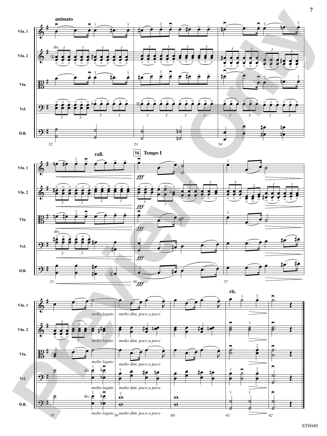 Cantabile (from Tchaikovsky's Symphony No. 5): String Orchestra Conductor Score & Parts