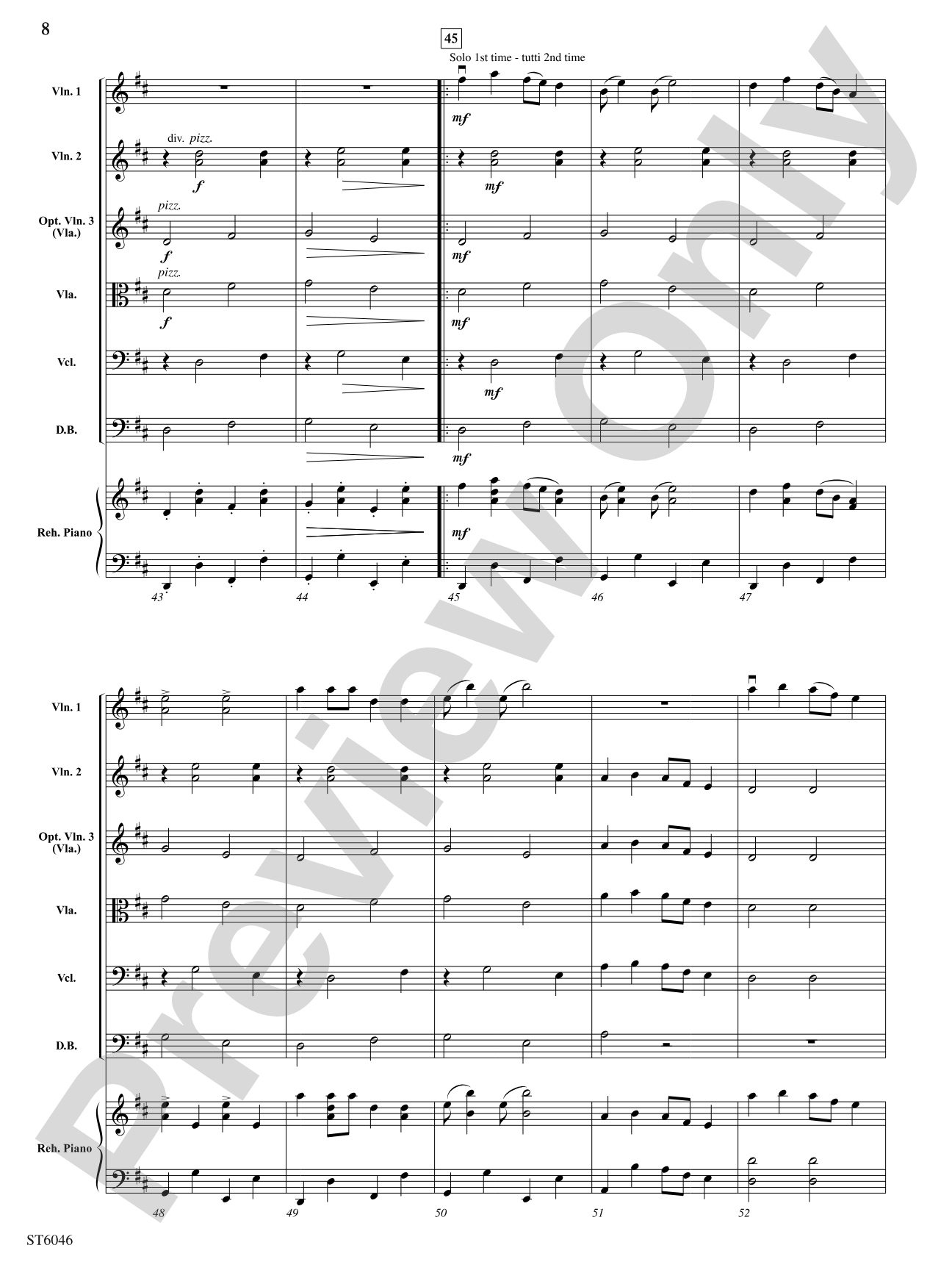 Li'l Liza Jane: String Orchestra Conductor Score & Parts