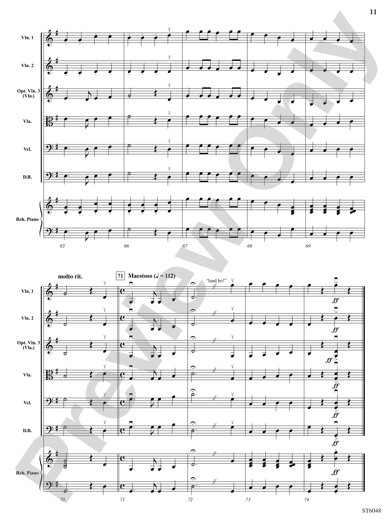 A Capital Ship: String Orchestra Conductor Score & Parts