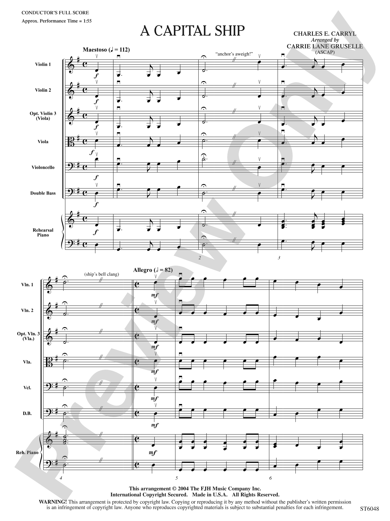 A Capital Ship: String Orchestra Conductor Score & Parts