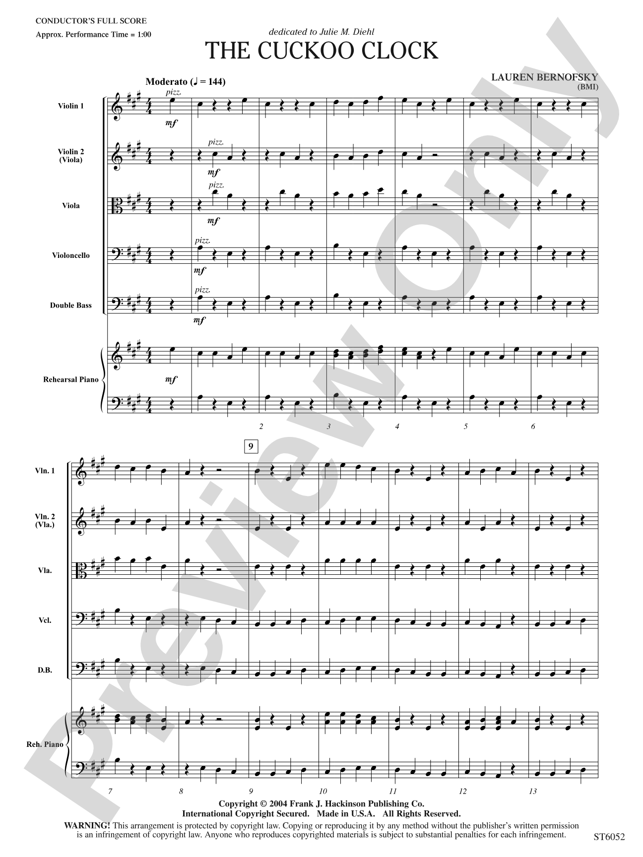 The Cuckoo Clock: Score