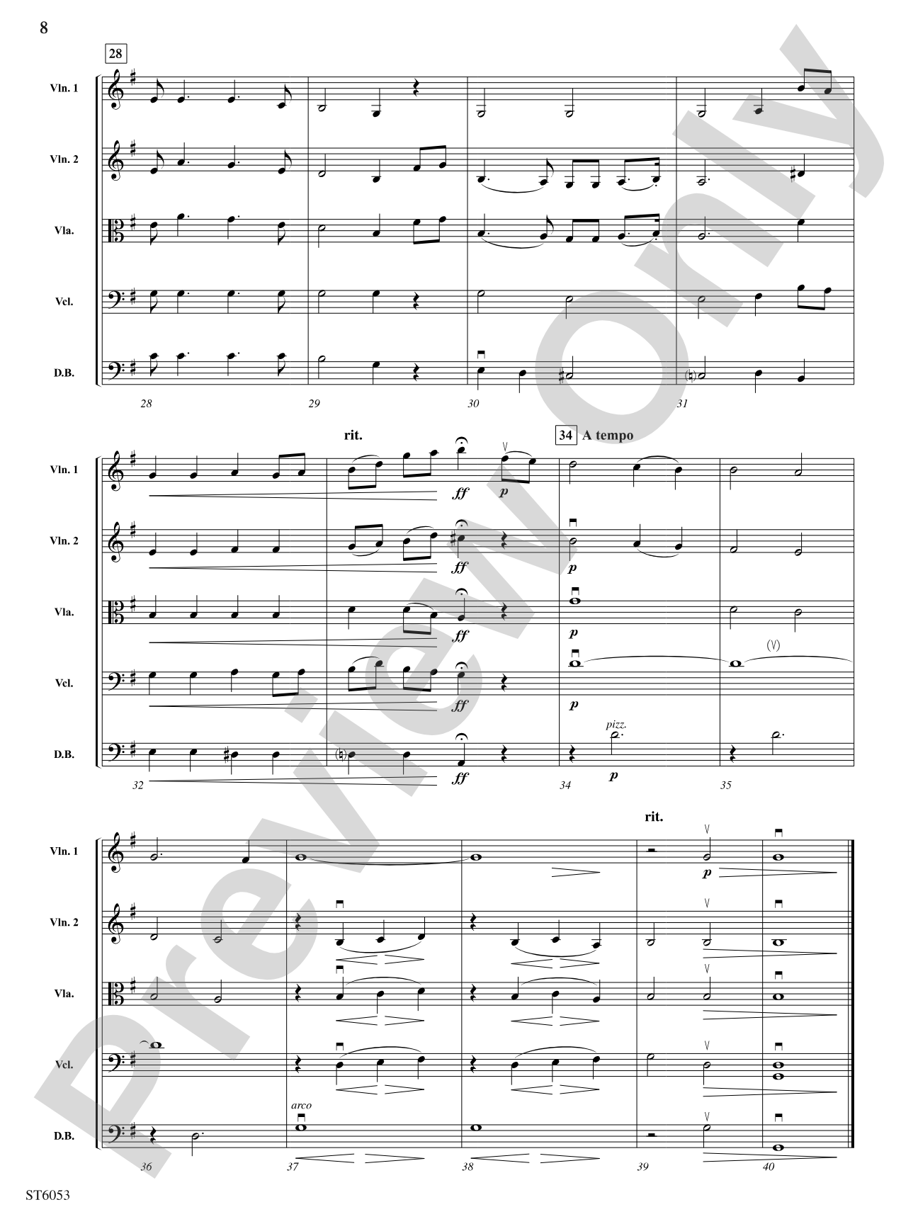 Songs of the South: String Orchestra Conductor Score & Parts