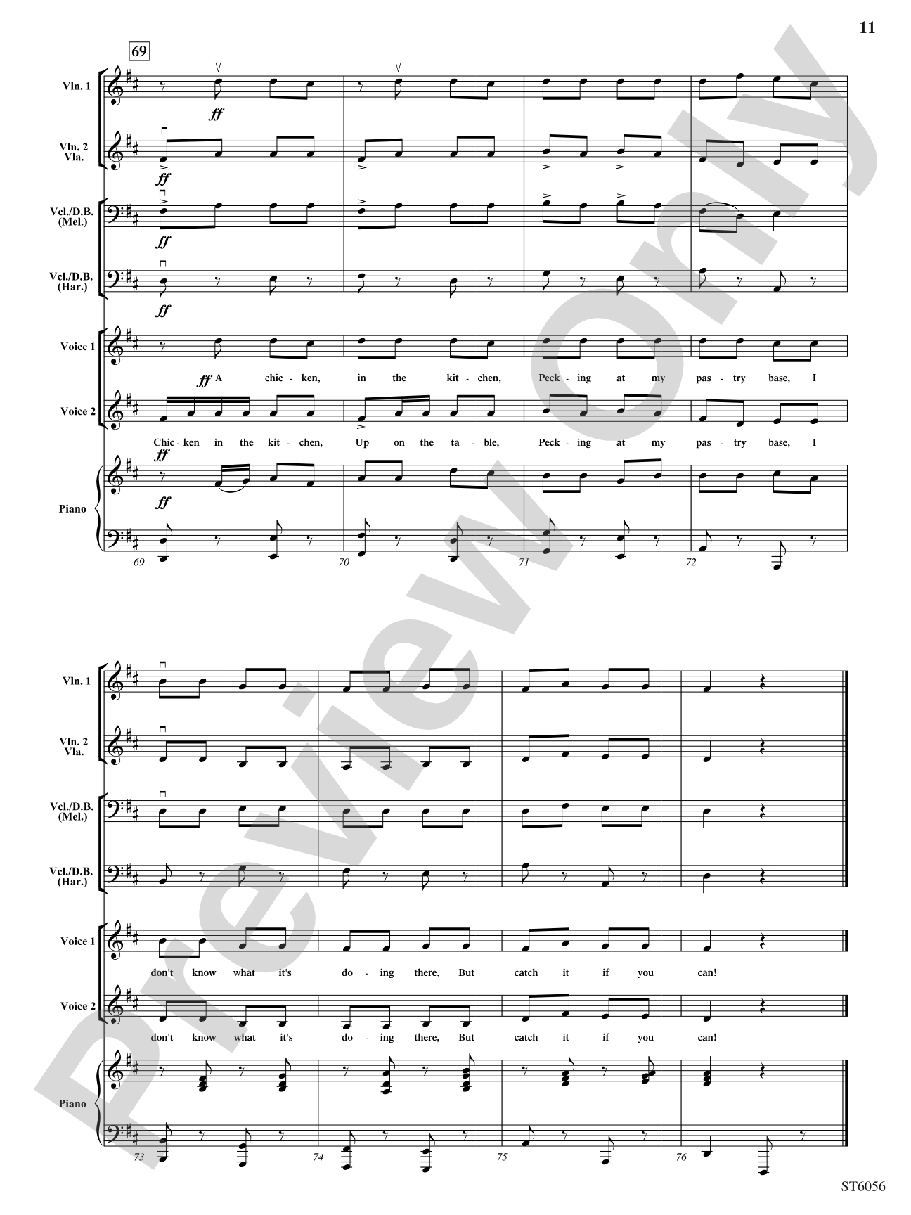 Chicken in the Kitchen: String Orchestra Conductor Score & Parts