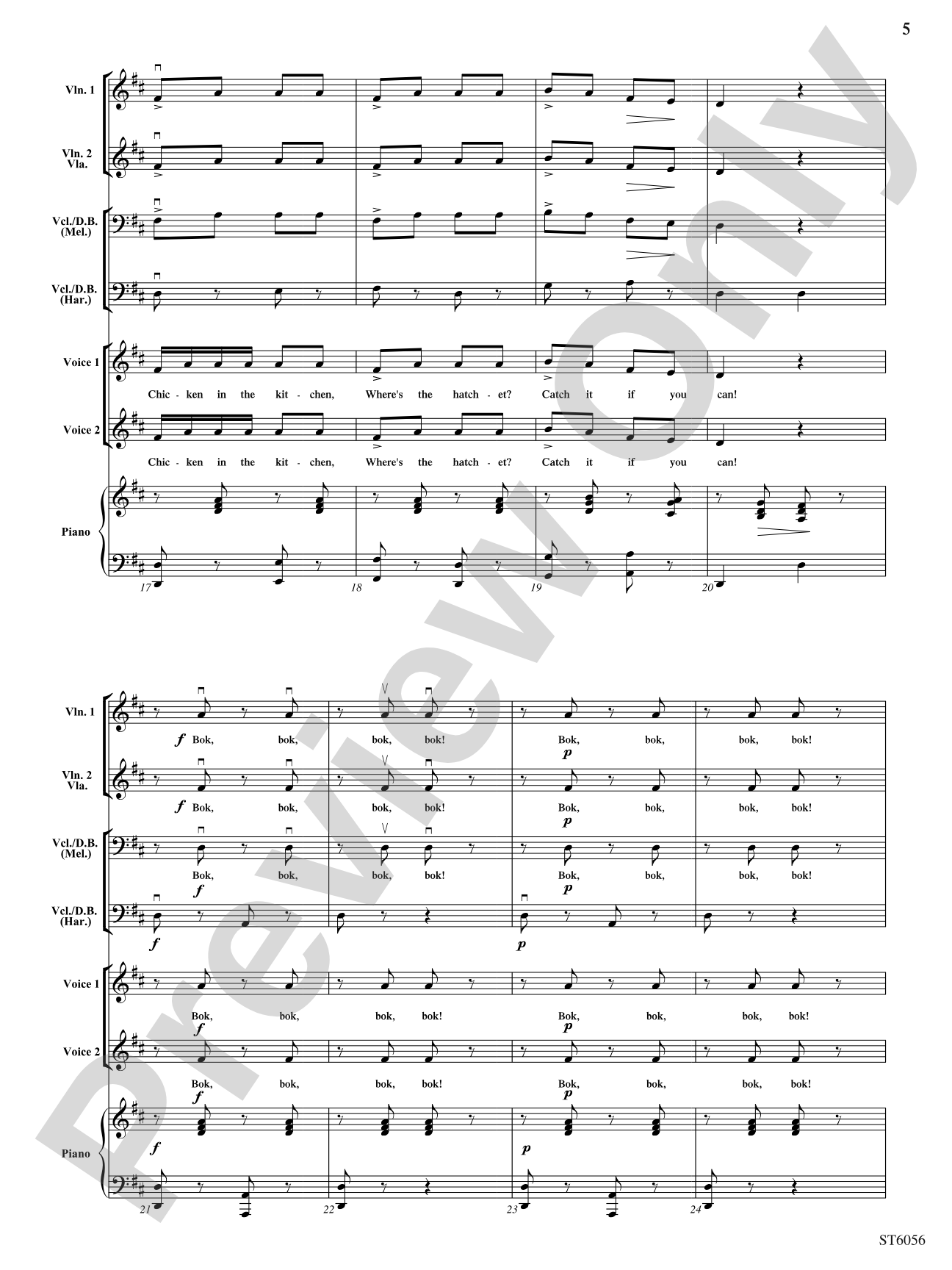 Chicken in the Kitchen: String Orchestra Conductor Score & Parts