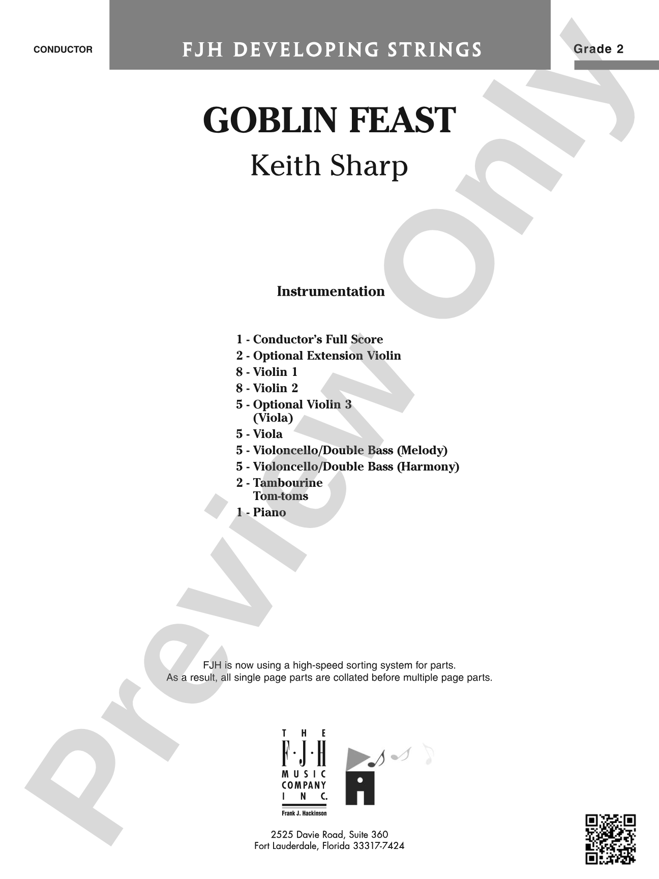 Goblin Feast: String Orchestra Conductor Score & Parts