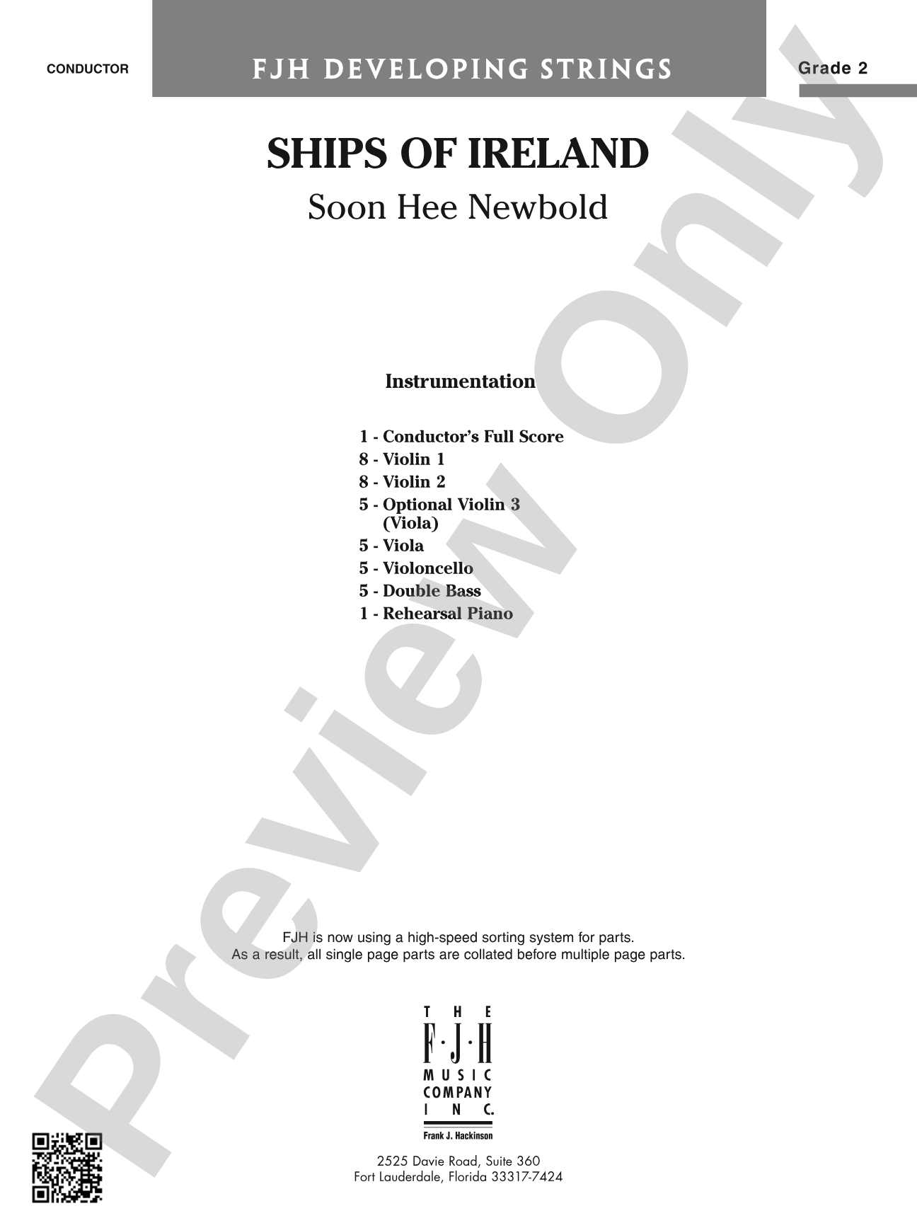 Ships of Ireland: String Orchestra Conductor Score & Parts