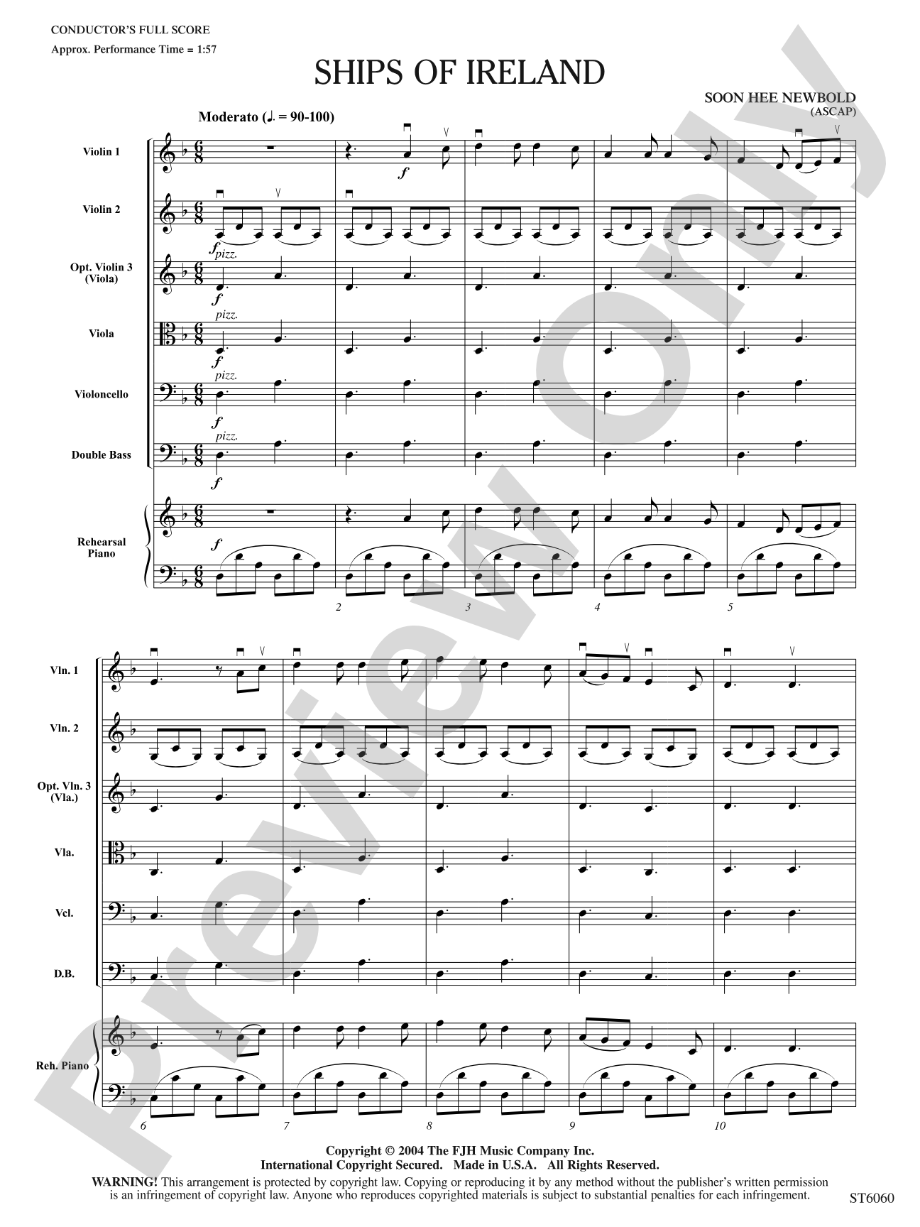 Ships of Ireland: String Orchestra Conductor Score & Parts