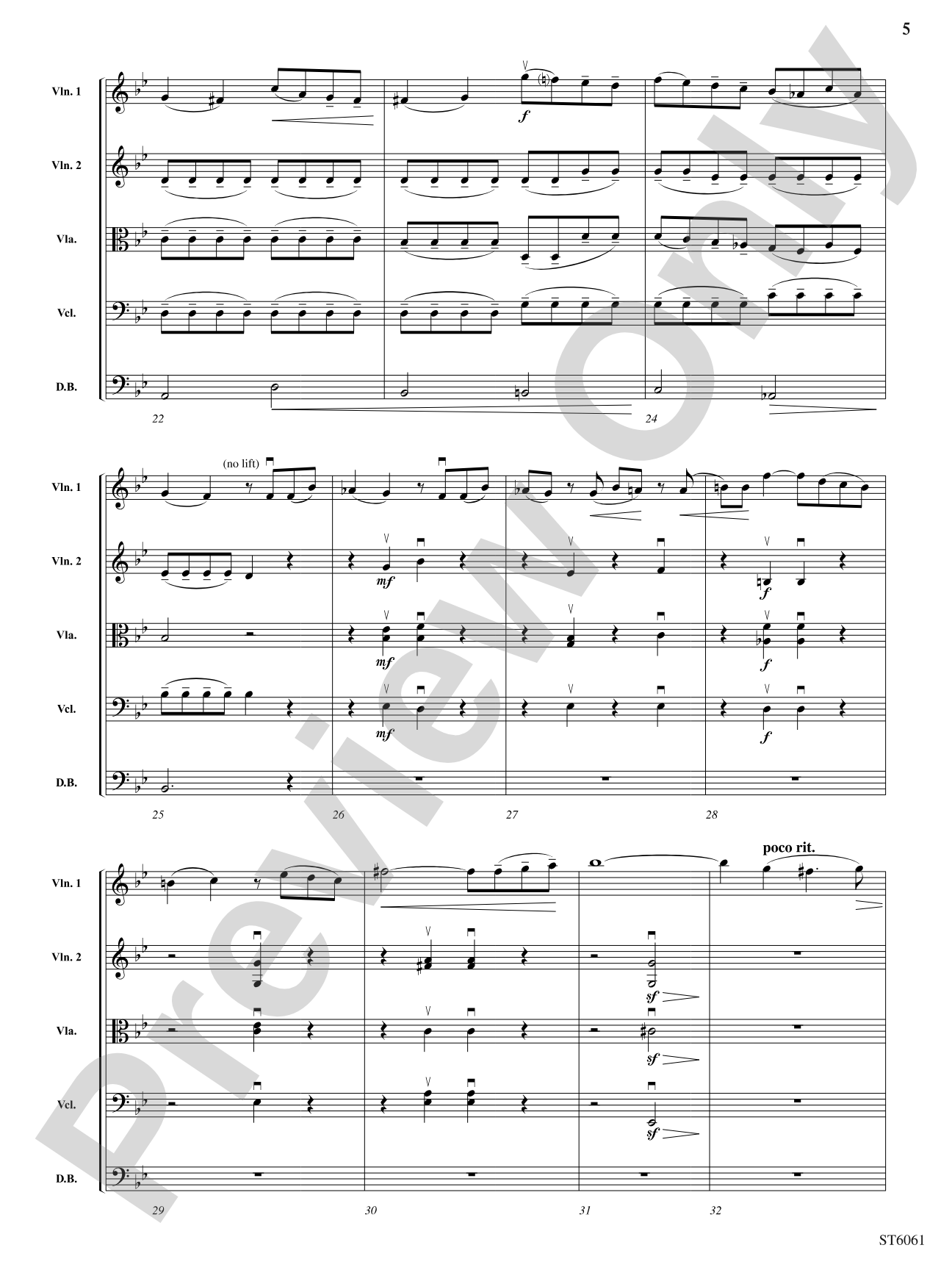 Andante from Symphony No. 5: String Orchestra Conductor Score & Parts