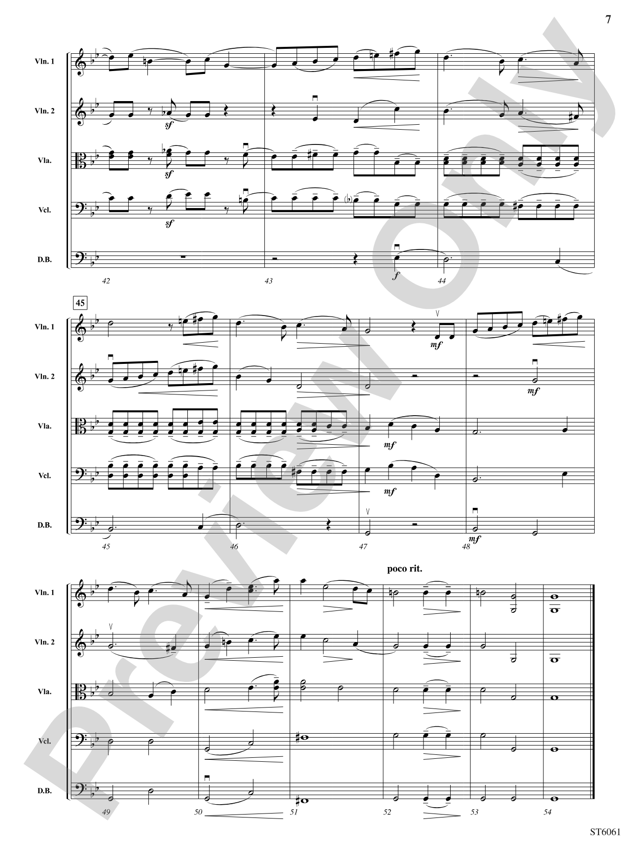 Andante from Symphony No. 5: String Orchestra Conductor Score & Parts
