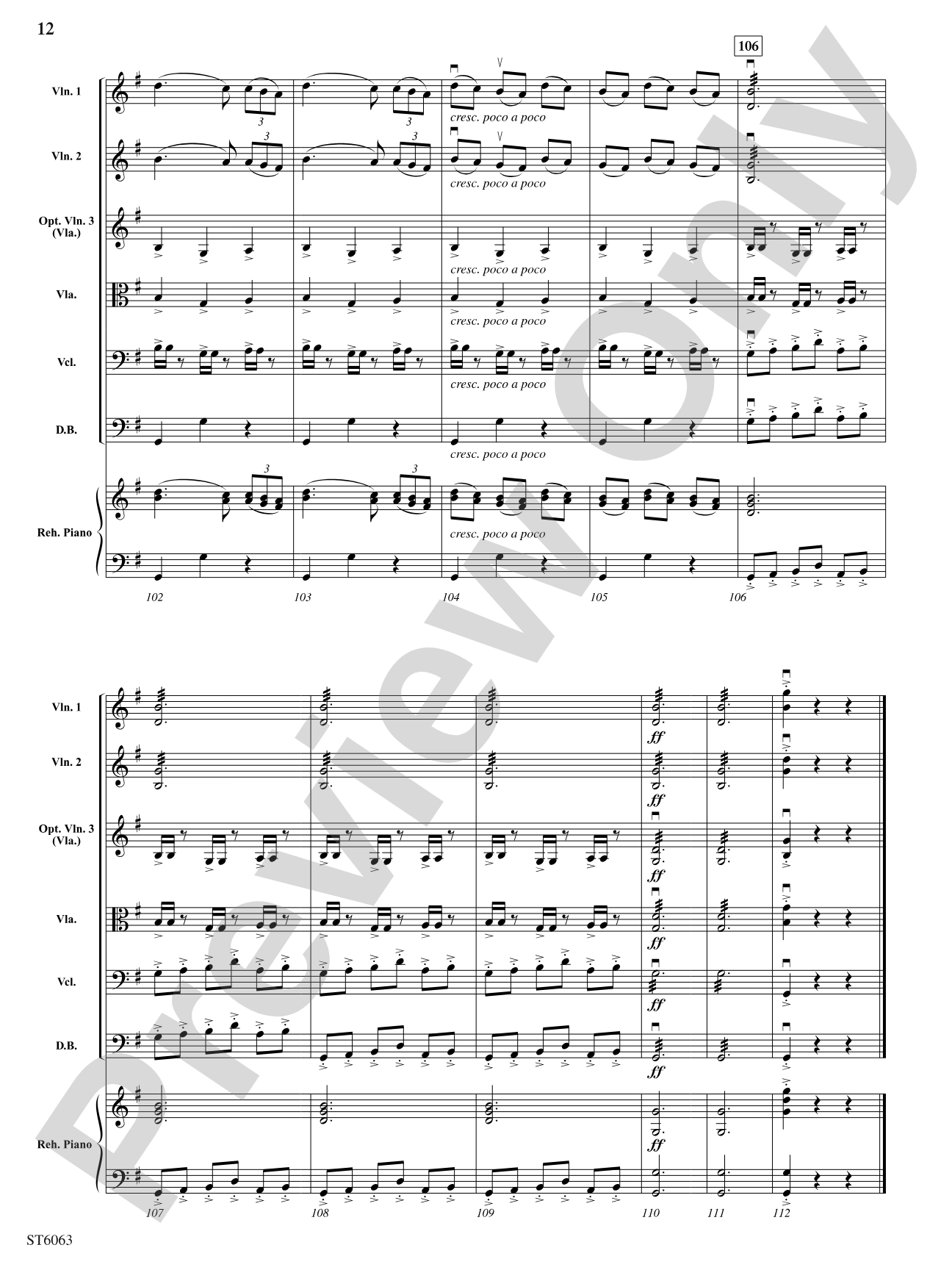 Carillon from L'arlesienne Suite No. 1: String Orchestra Conductor Score & Parts
