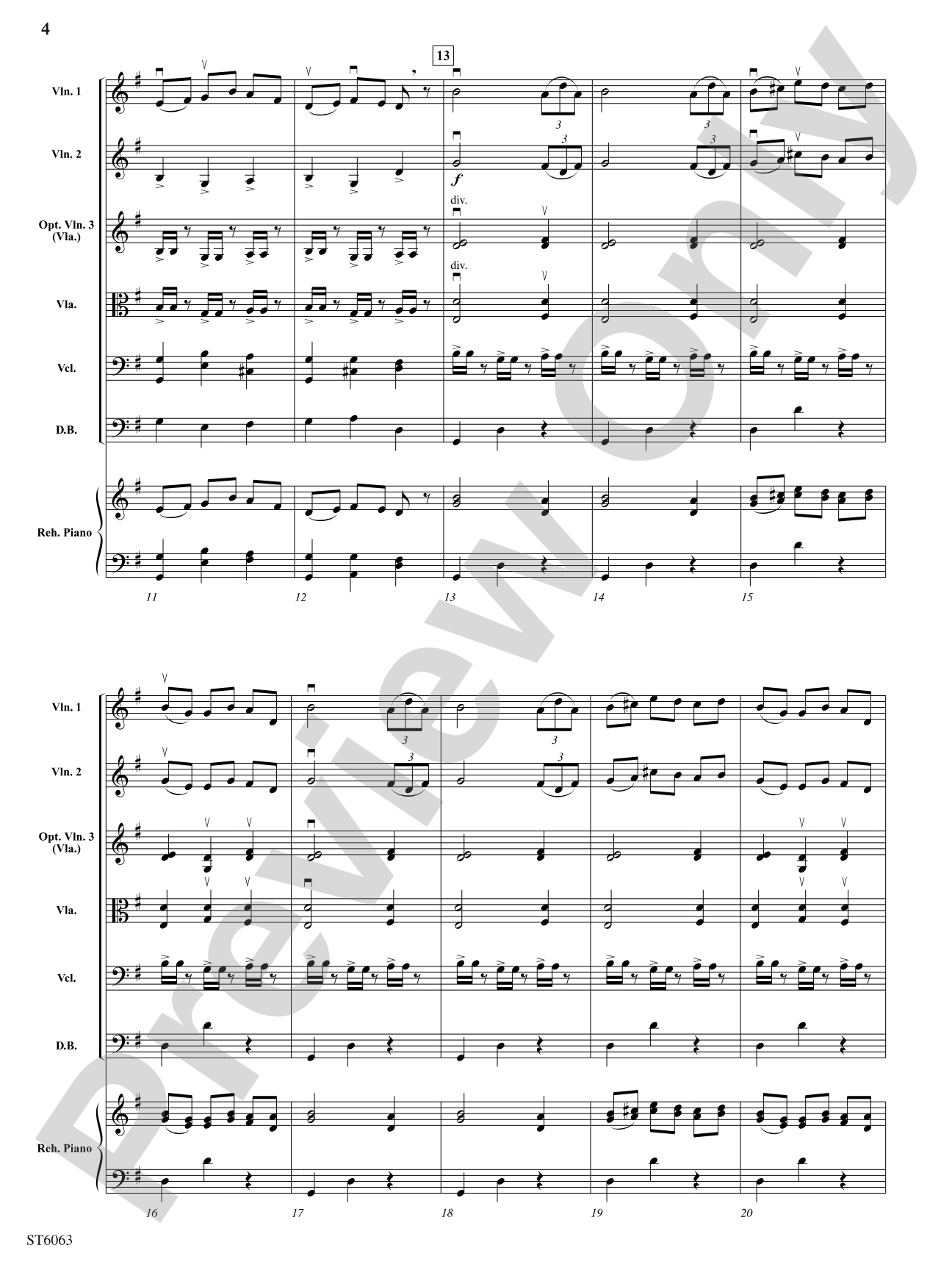 Carillon from L'arlesienne Suite No. 1: String Orchestra Conductor Score & Parts