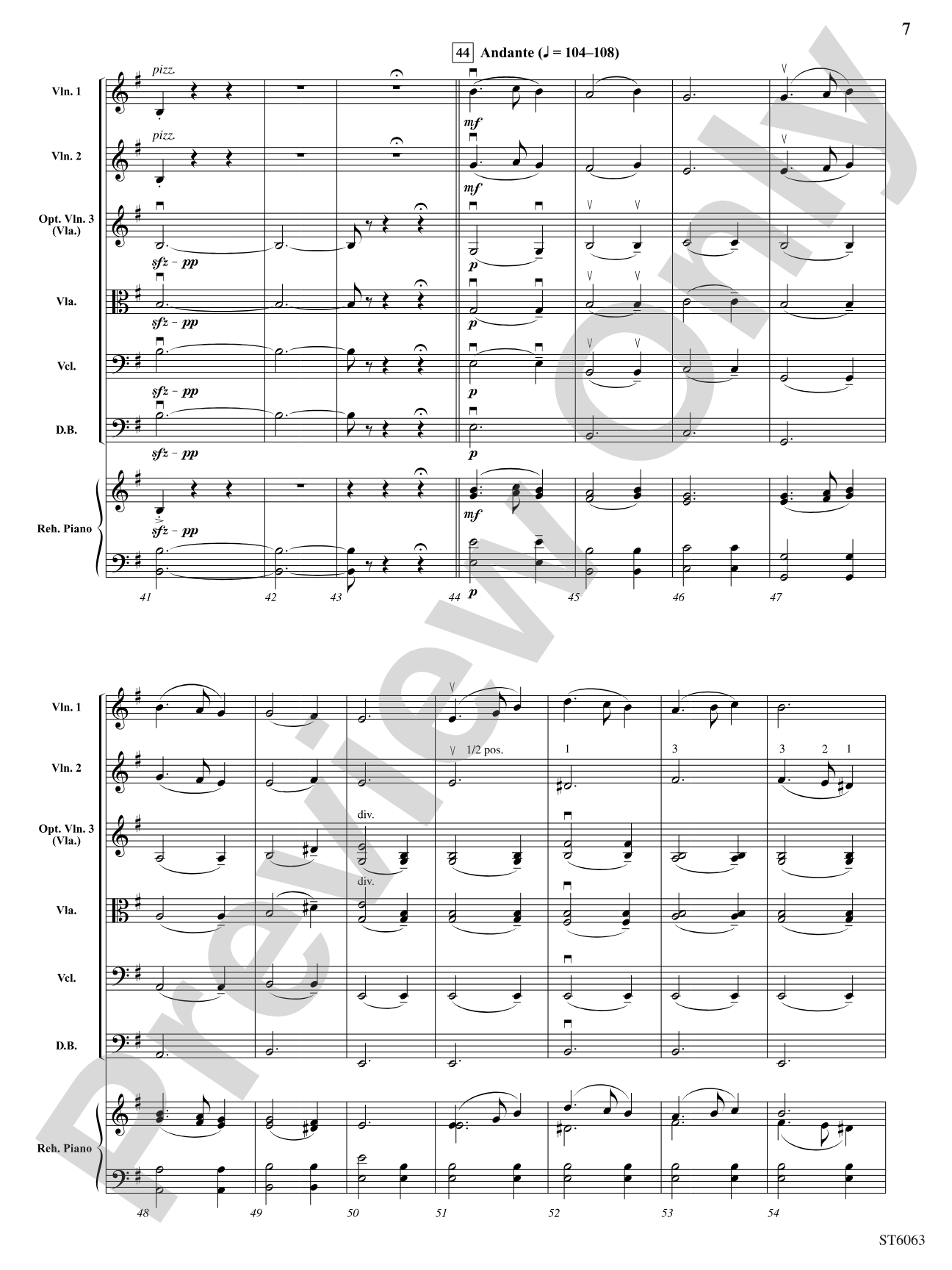 Carillon from L'arlesienne Suite No. 1: String Orchestra Conductor Score & Parts