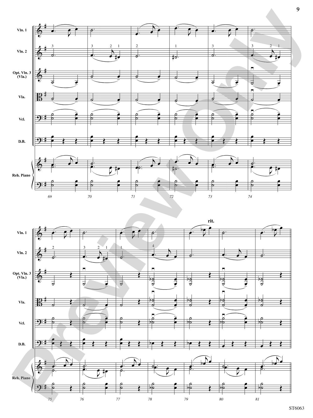 Carillon from L'arlesienne Suite No. 1: String Orchestra Conductor Score & Parts
