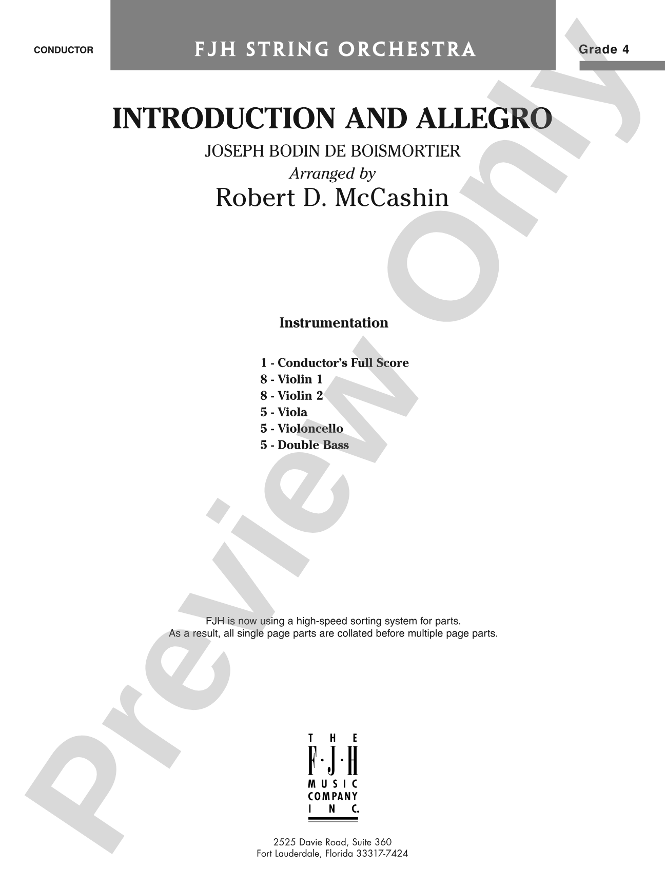 Introduction and Allegro: String Orchestra Conductor Score & Parts