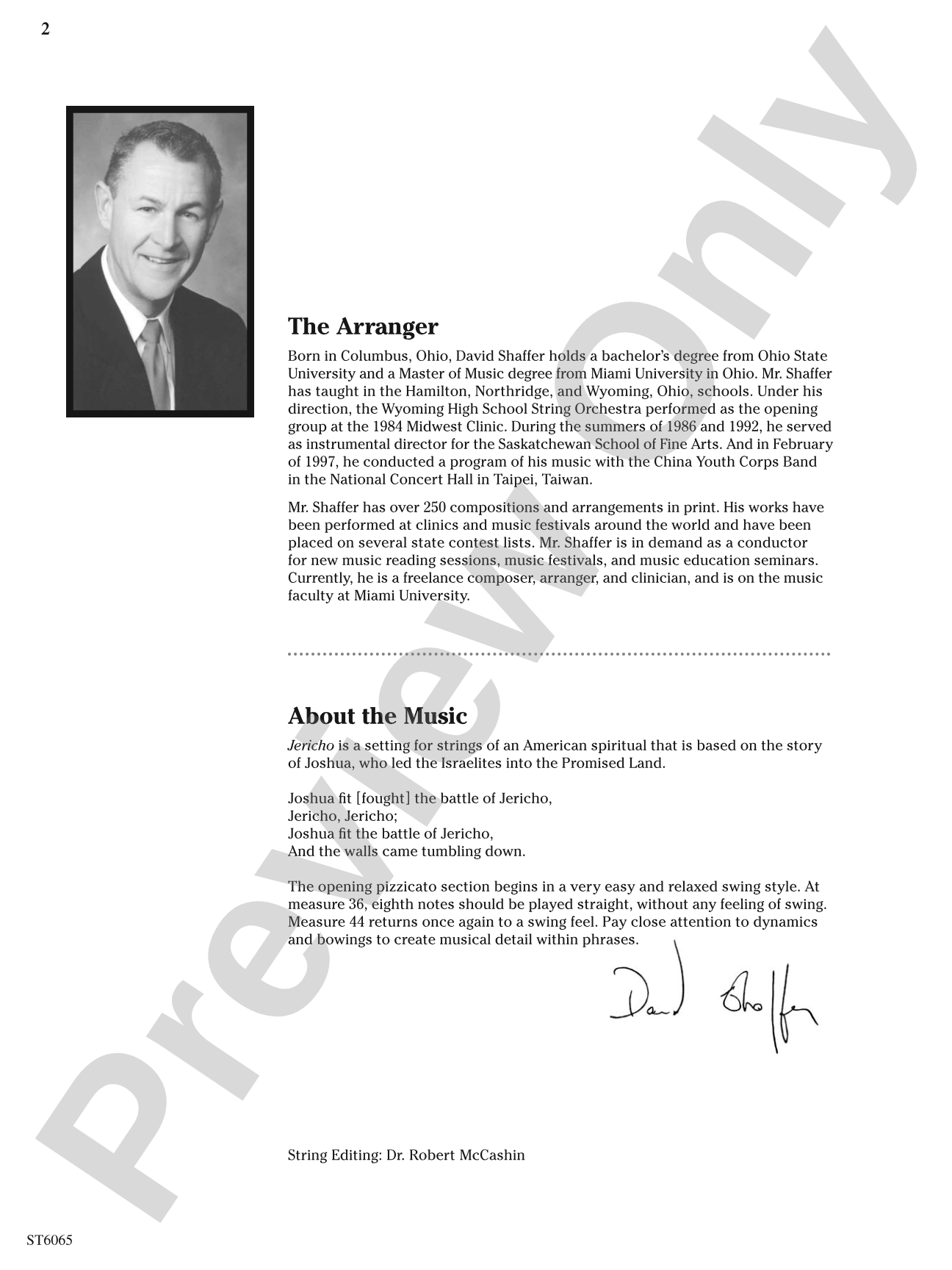 Jericho: String Orchestra Conductor Score & Parts