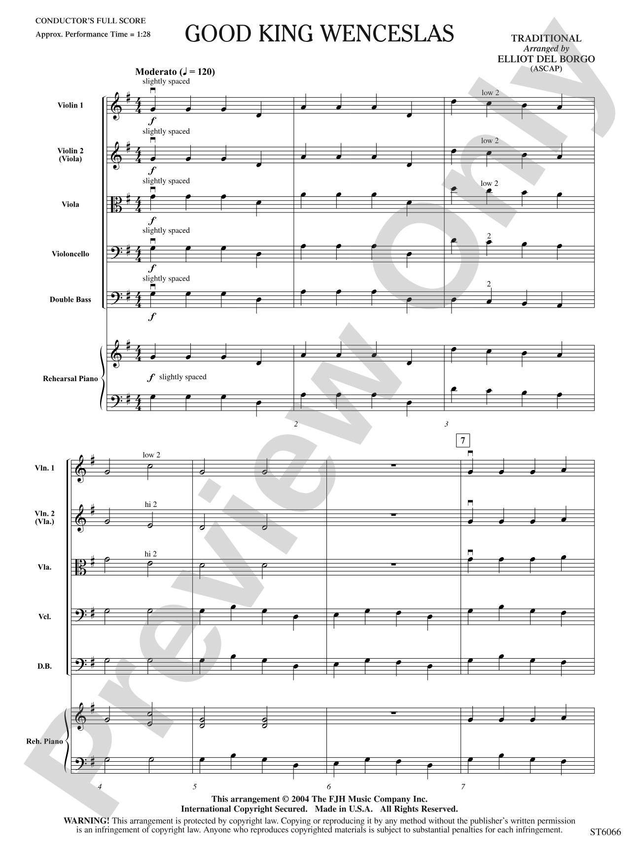 Good King Wenceslas: String Orchestra Conductor Score & Parts