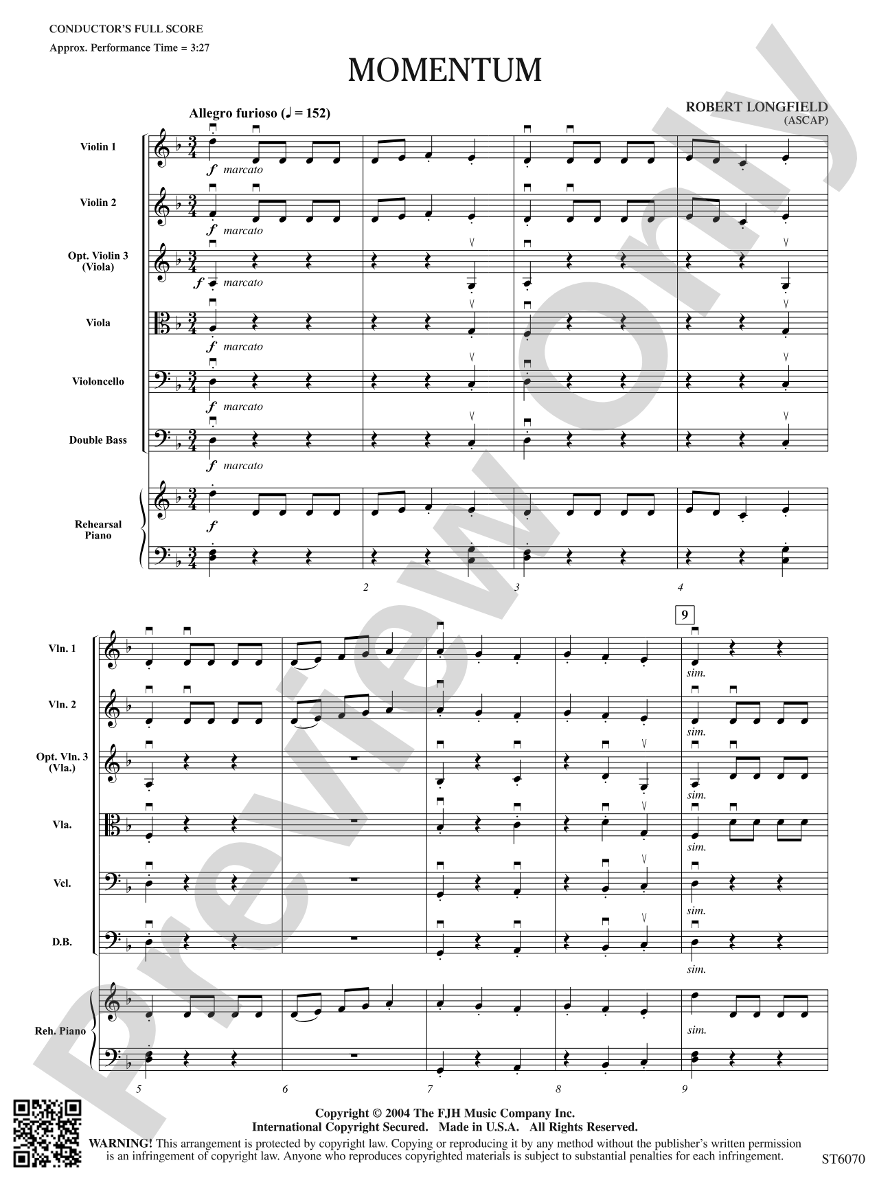 Momentum: String Orchestra Conductor Score & Parts