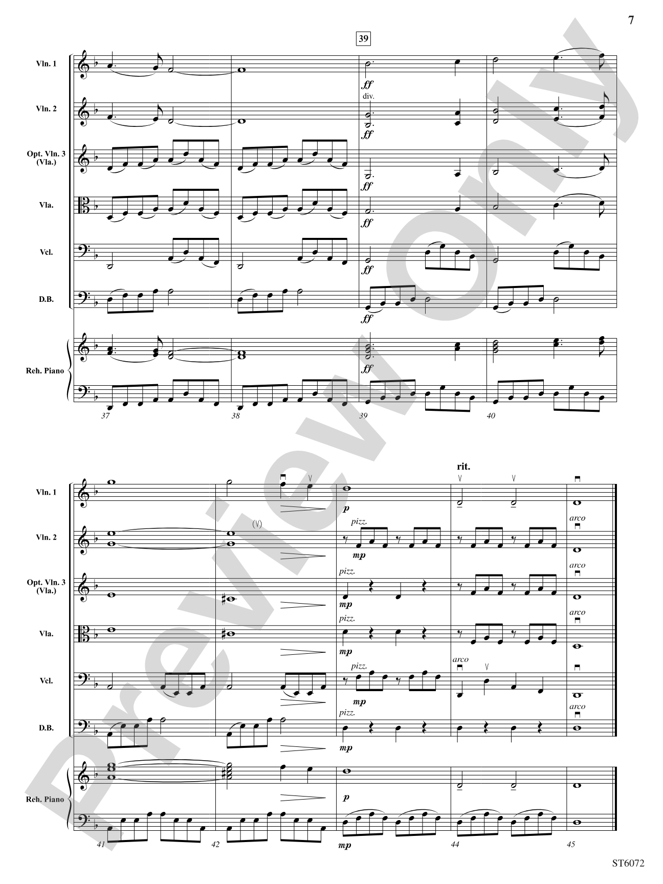 Le froid de l'hiver (The Cold of the Winter): String Orchestra Conductor Score & Parts