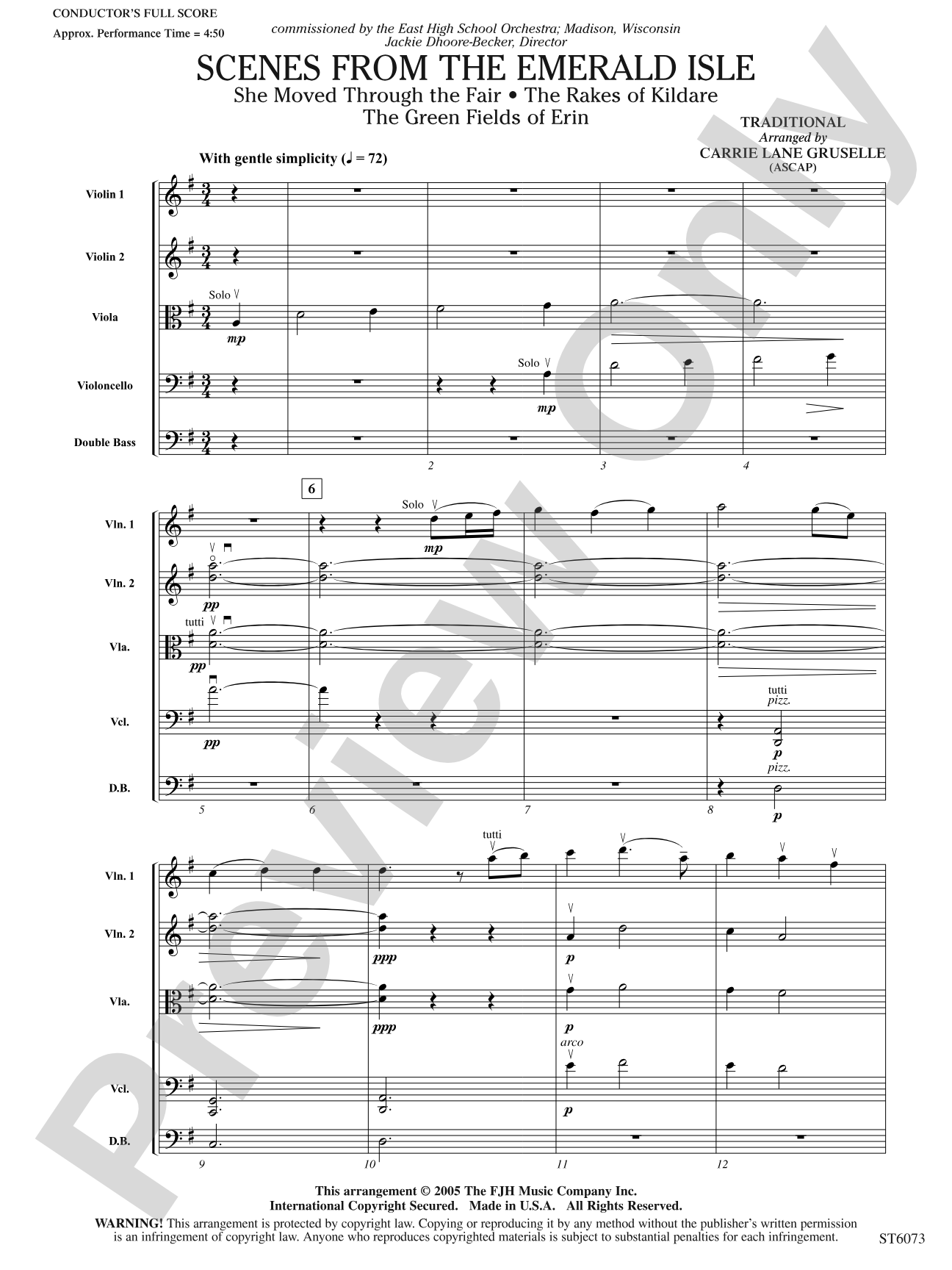 Scenes from the Emerald Isle: String Orchestra Conductor Score & Parts