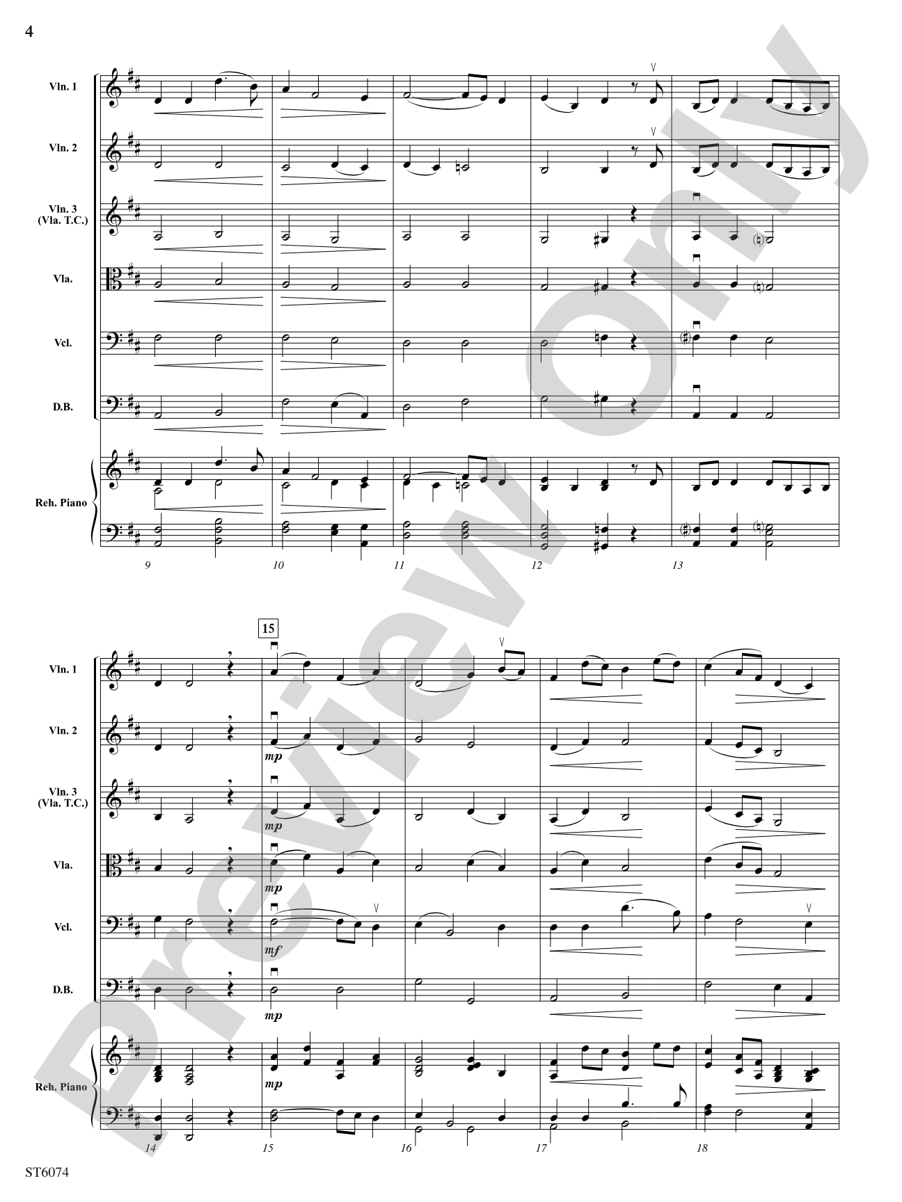 Deep River: String Orchestra Conductor Score & Parts