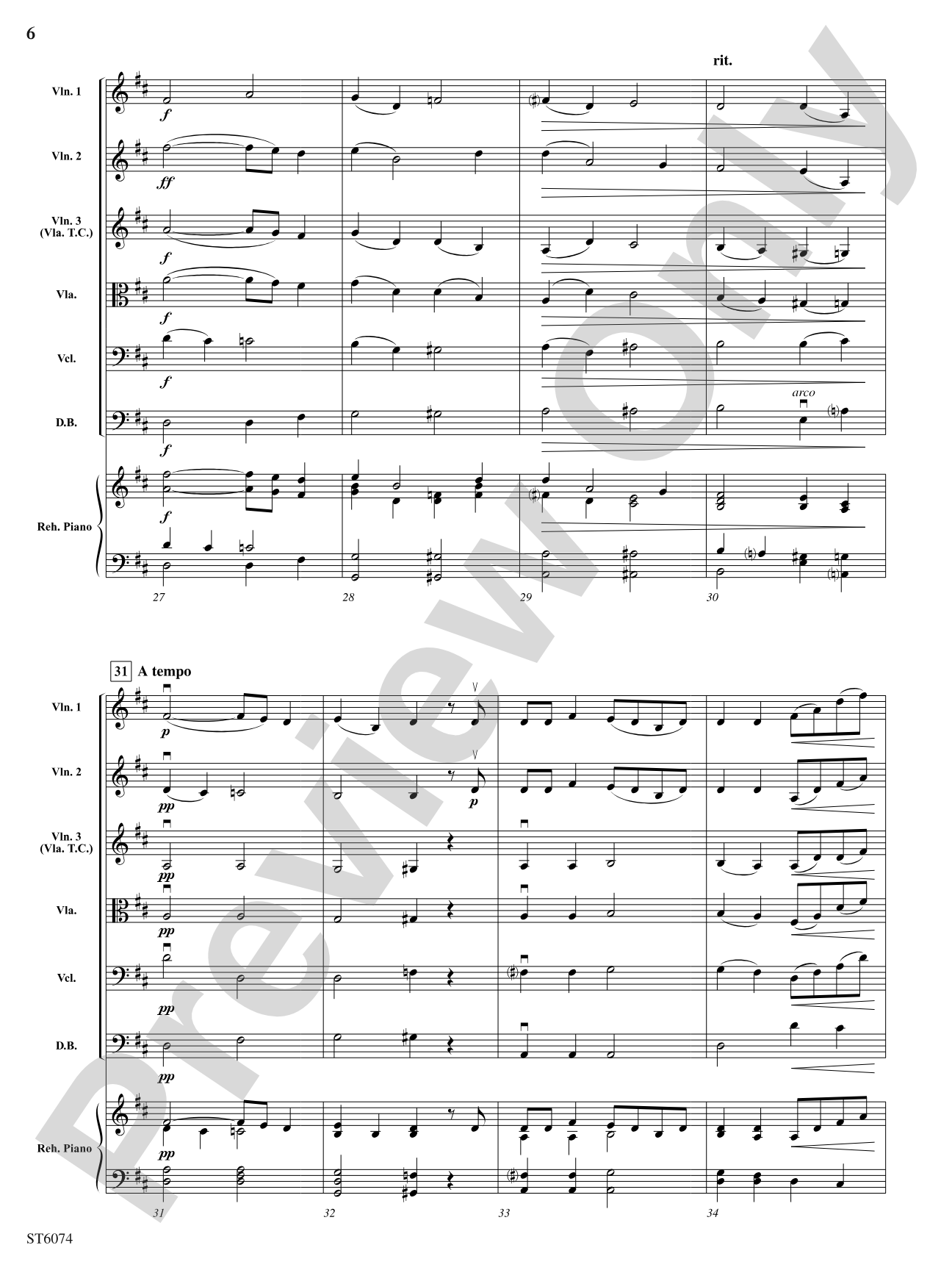 Deep River: String Orchestra Conductor Score & Parts