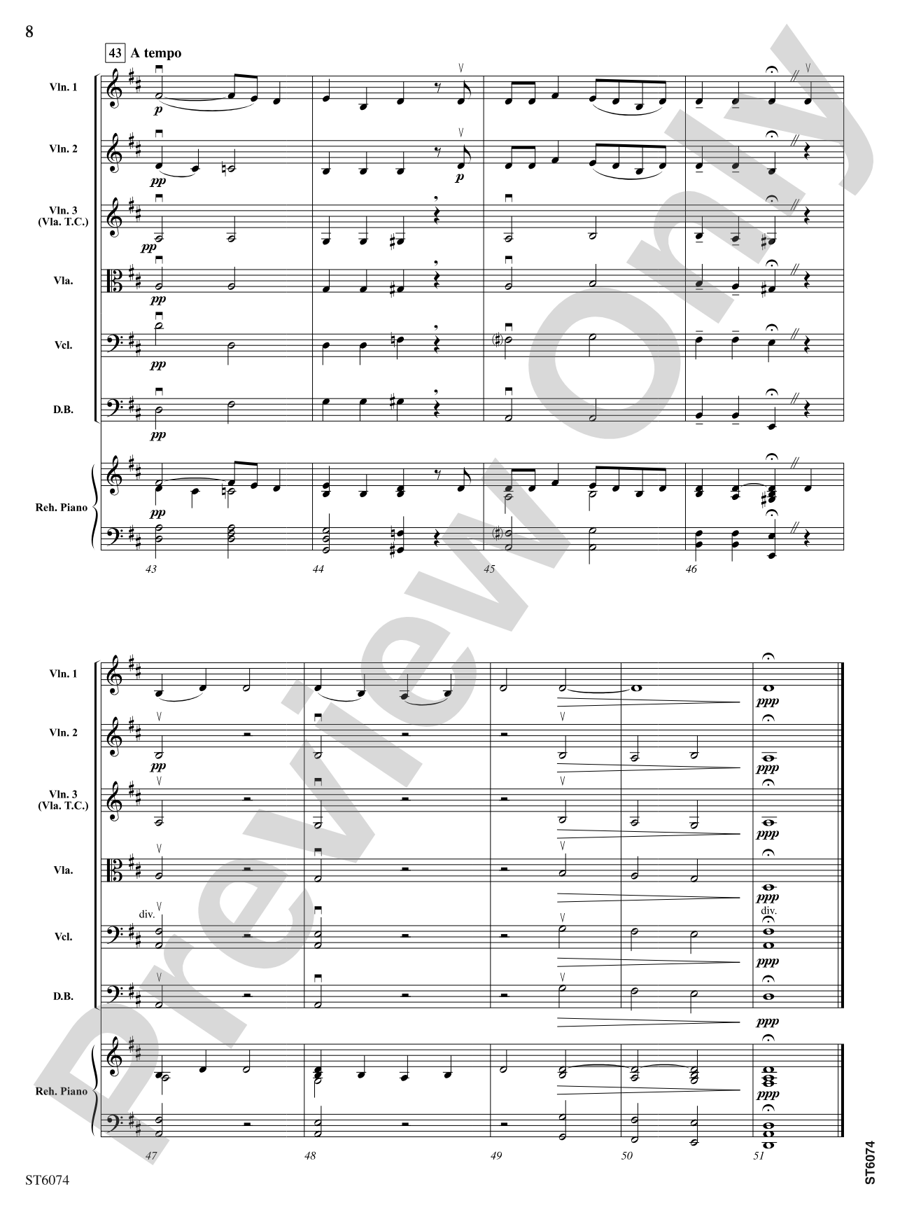 Deep River: String Orchestra Conductor Score & Parts