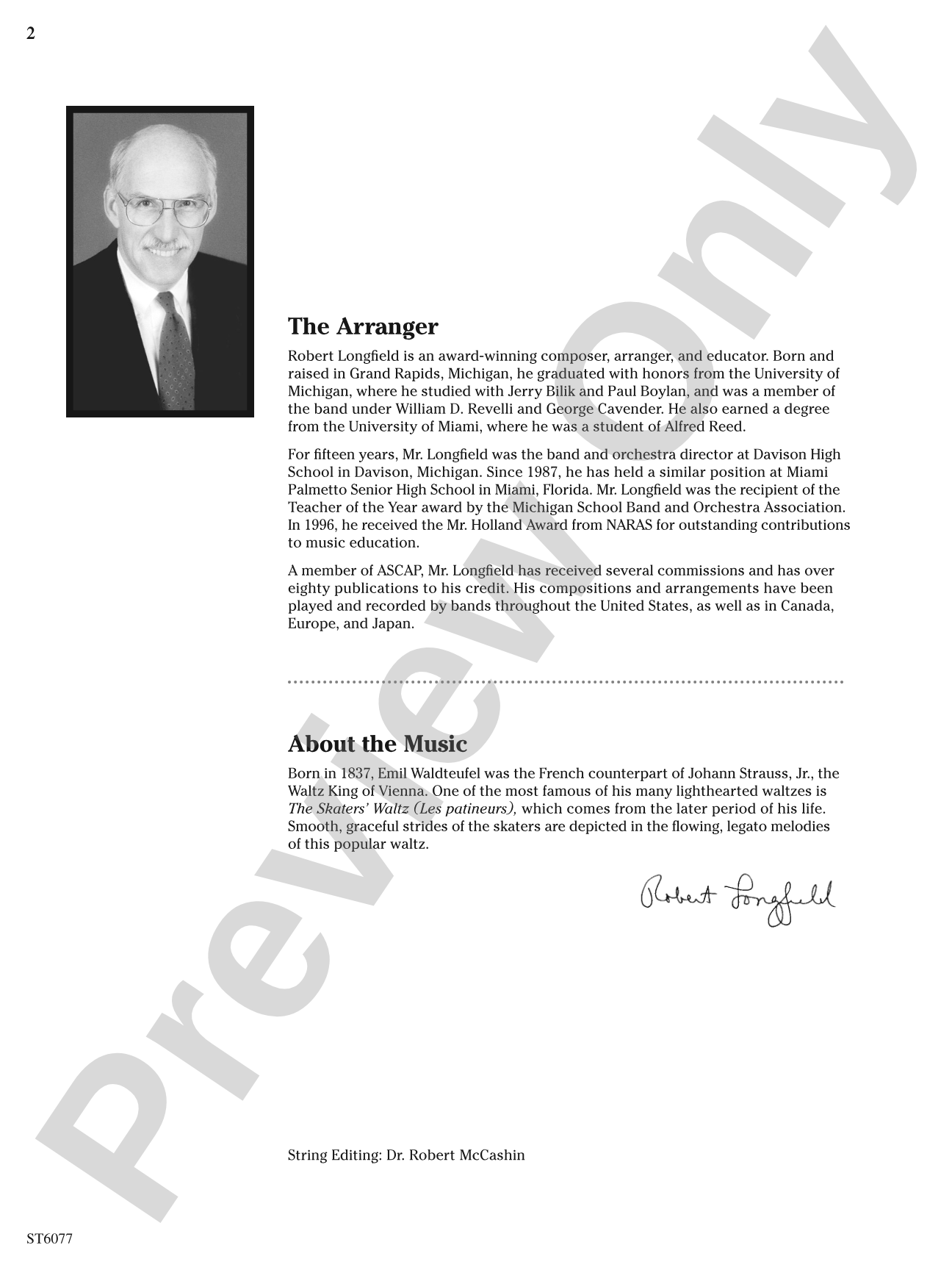 The Skaters' Waltz: Score