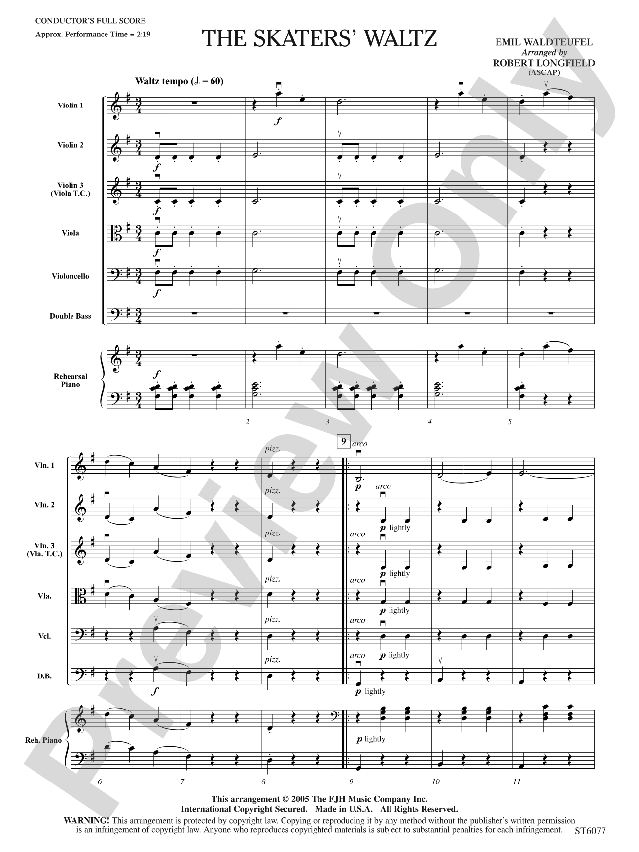 The Skaters' Waltz: Score