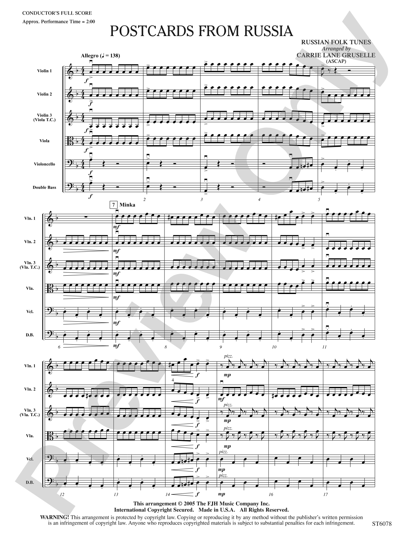 Postcards from Russia: String Orchestra Conductor Score & Parts