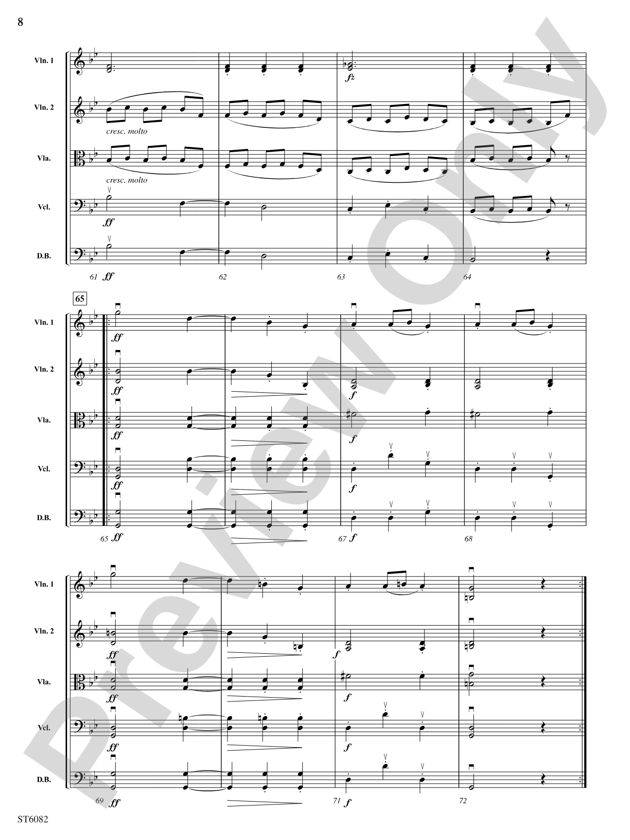 Slavonic Dance, Opus 46, No. 8: String Orchestra Conductor Score & Parts