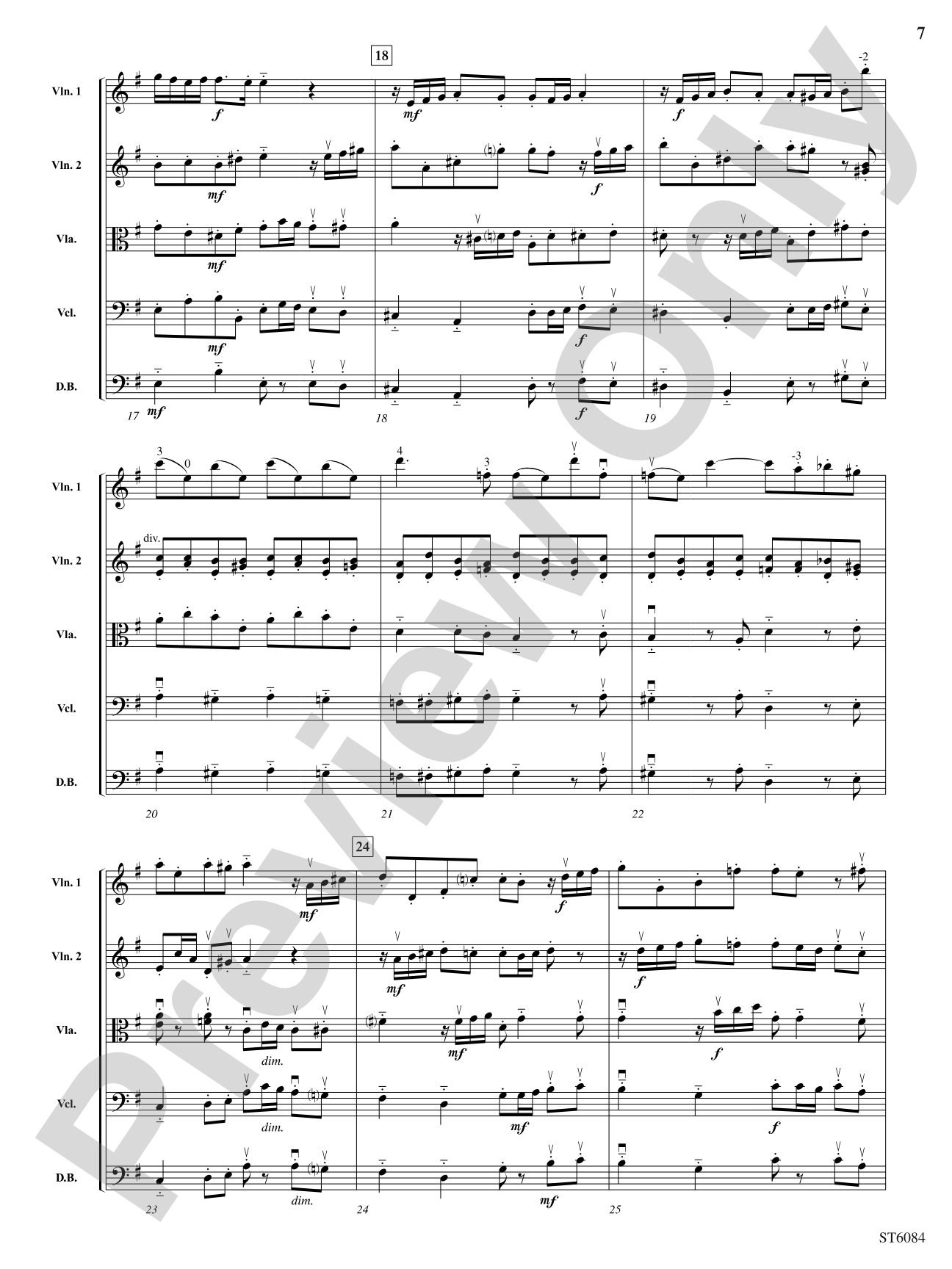 Sonata in G: String Orchestra Conductor Score & Parts