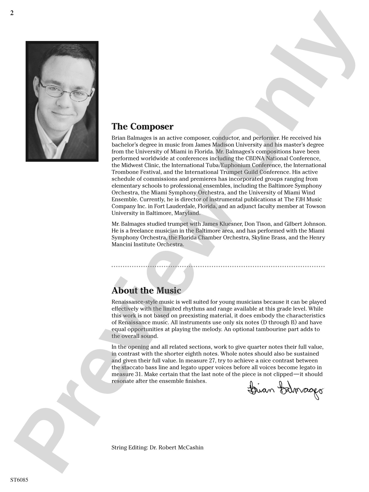 Courtly Dance and Procession: String Orchestra Conductor Score & Parts