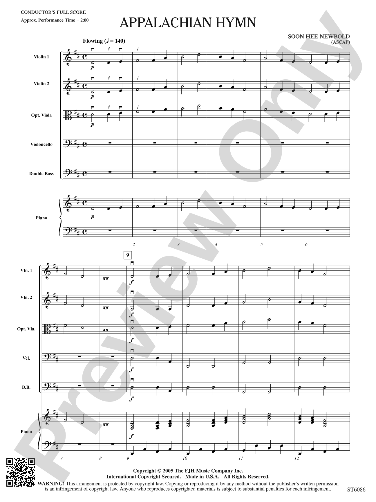 Appalachian Hymn: String Orchestra Conductor Score & Parts