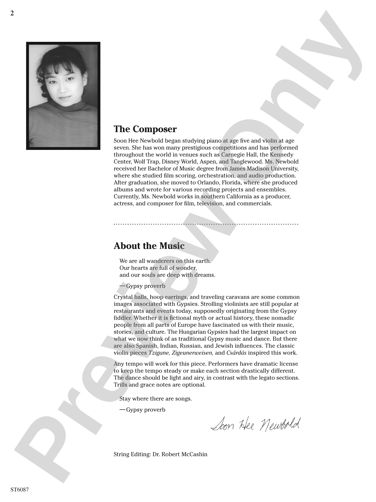A Gypsy Tale: String Orchestra Conductor Score & Parts