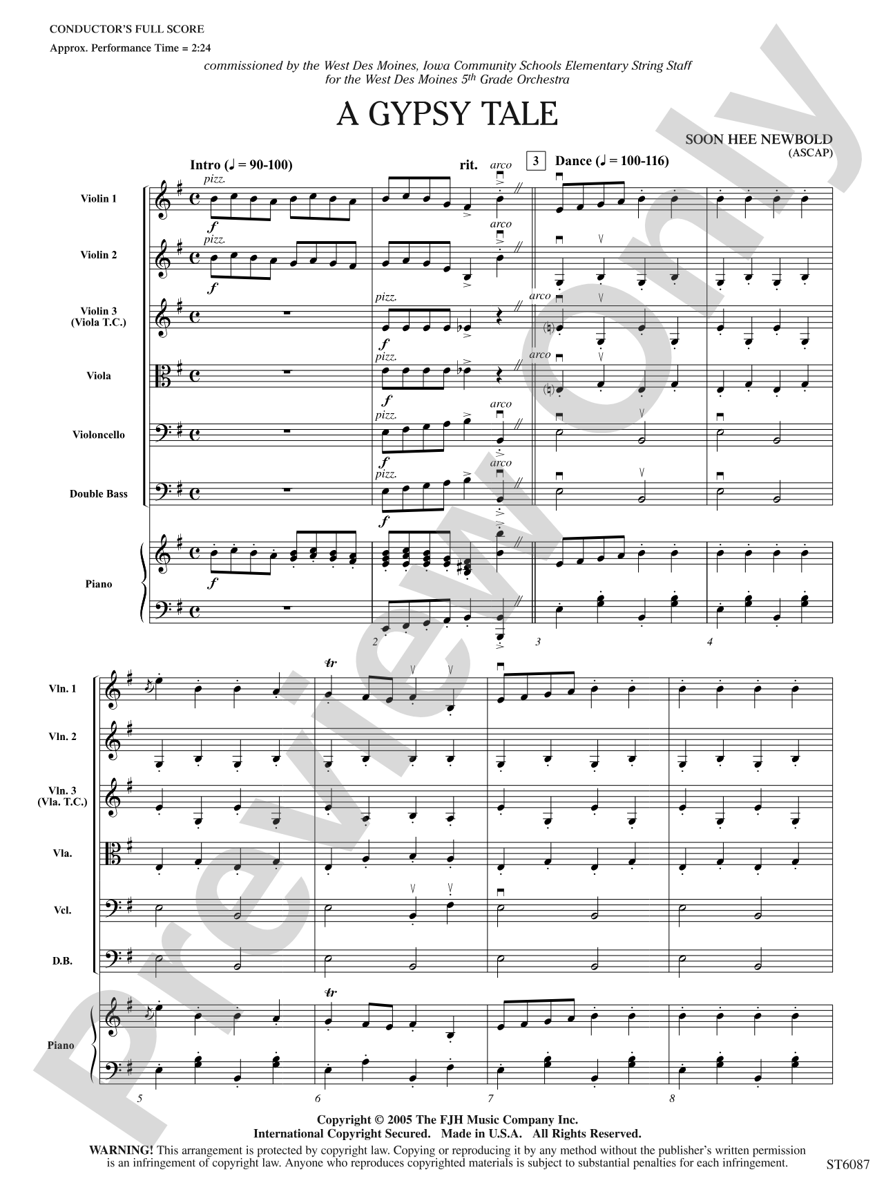 A Gypsy Tale: String Orchestra Conductor Score & Parts