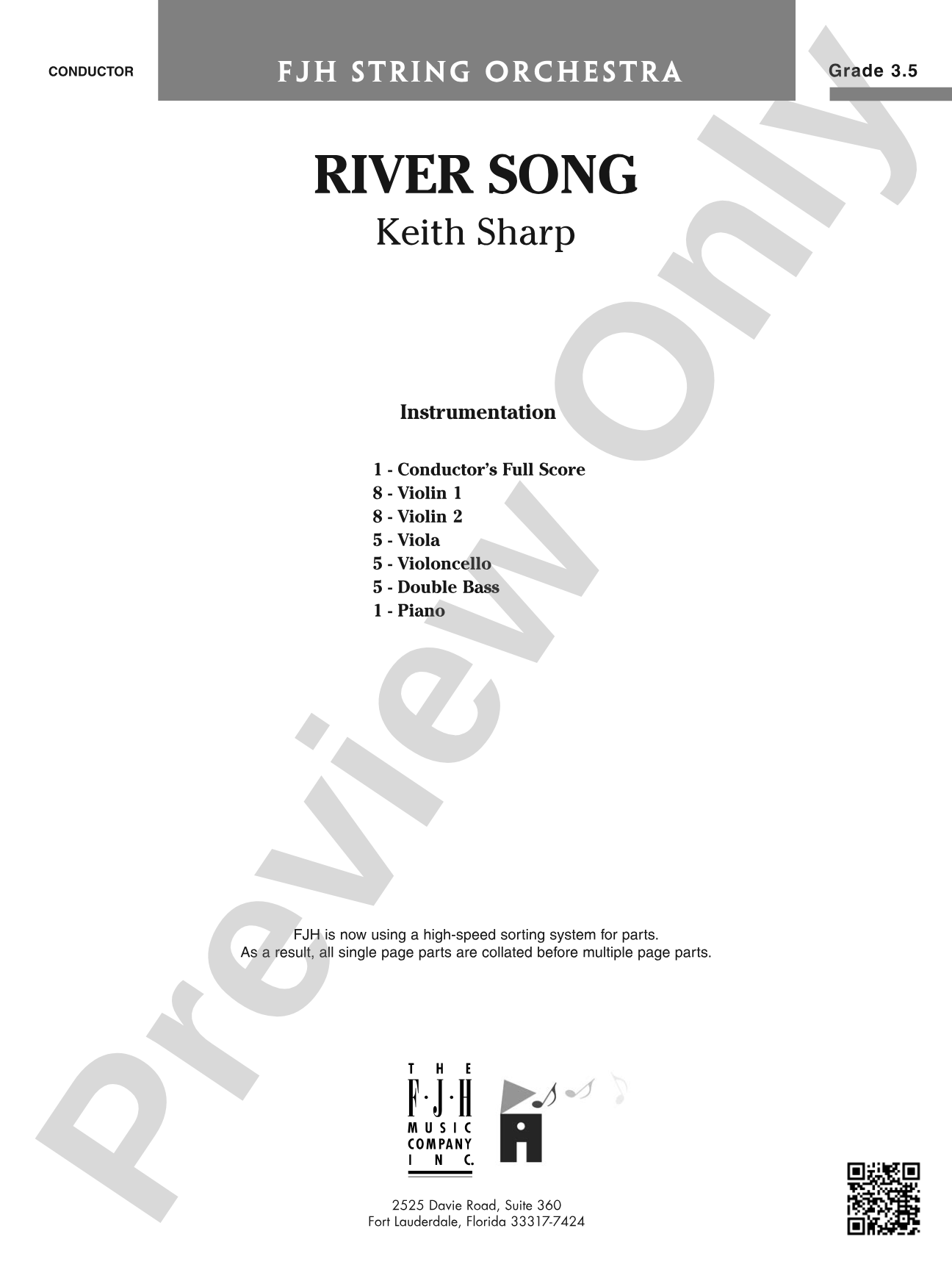 River Song: String Orchestra Conductor Score & Parts