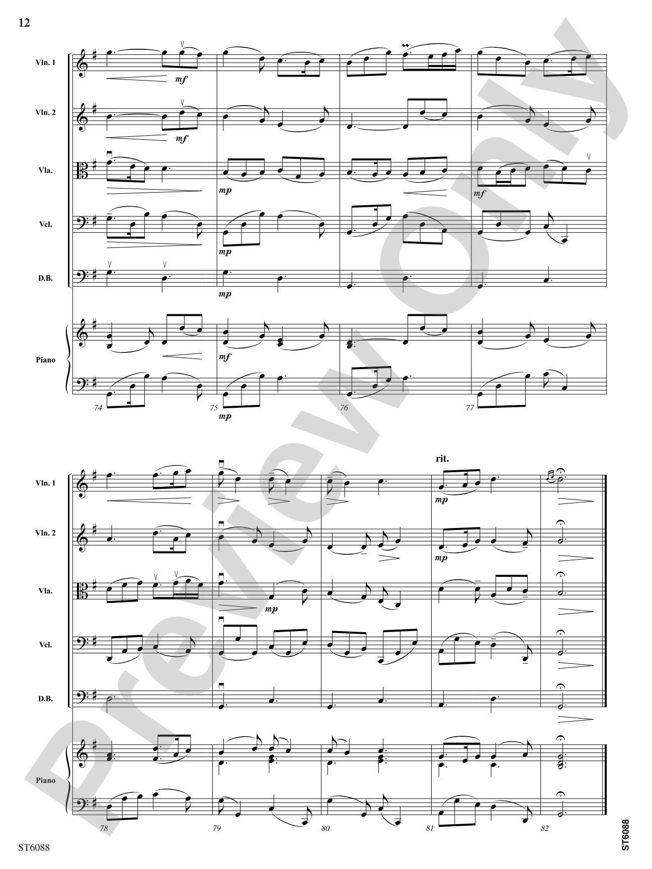 River Song: String Orchestra Conductor Score & Parts